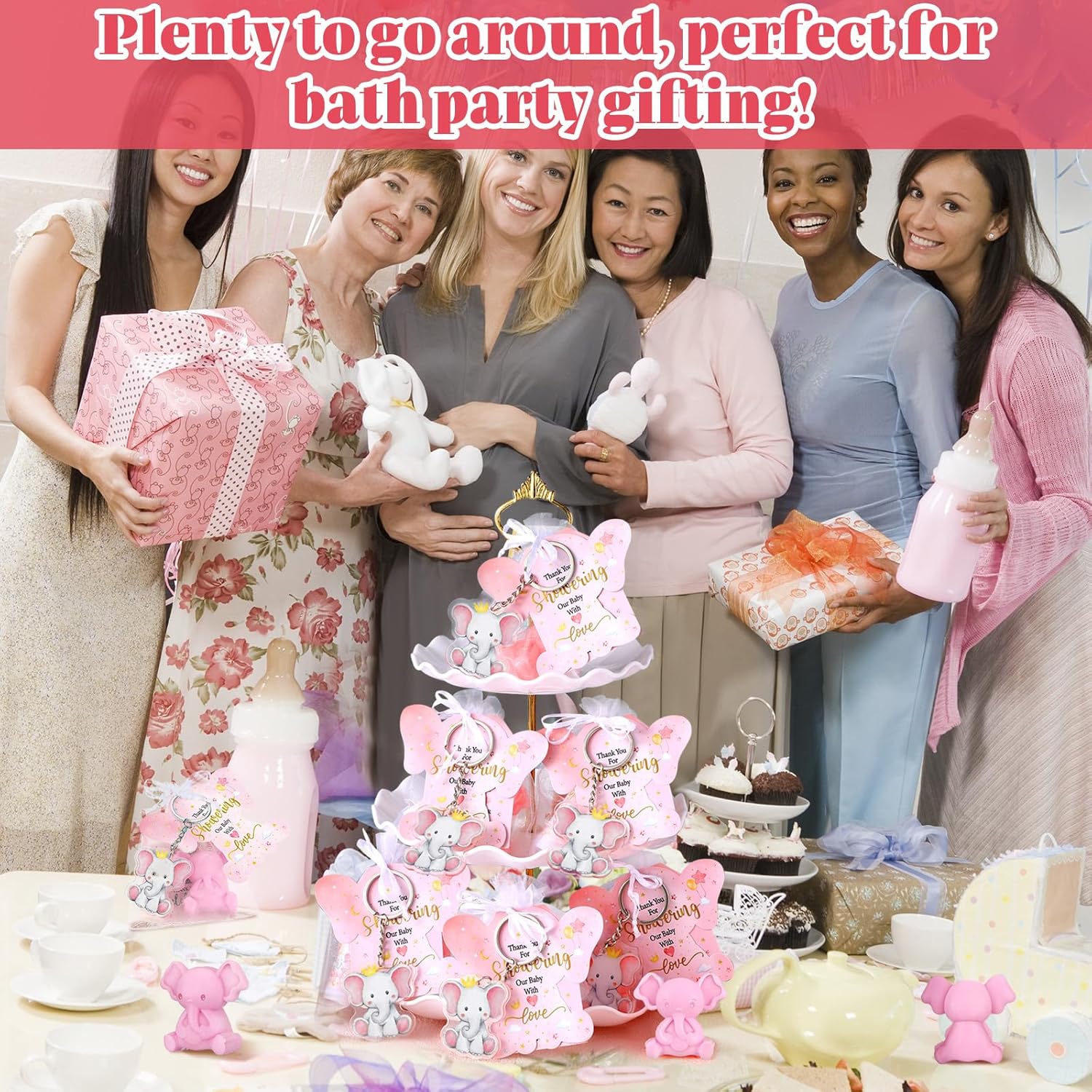 Dansib Baby Shower Favors Keychain Pack for Boys Girls