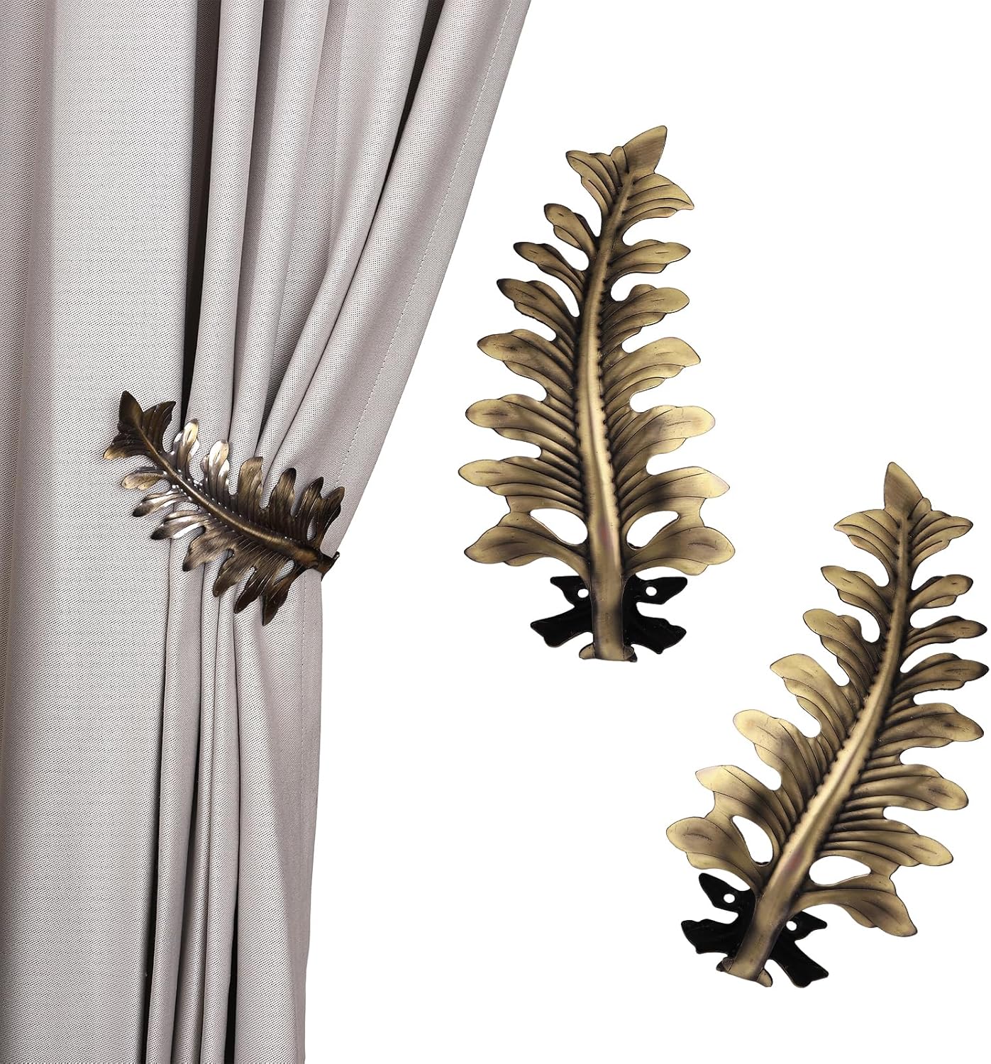 SUQ I OME Bronze Leaf Curtain Holdbacks 2 Pcs