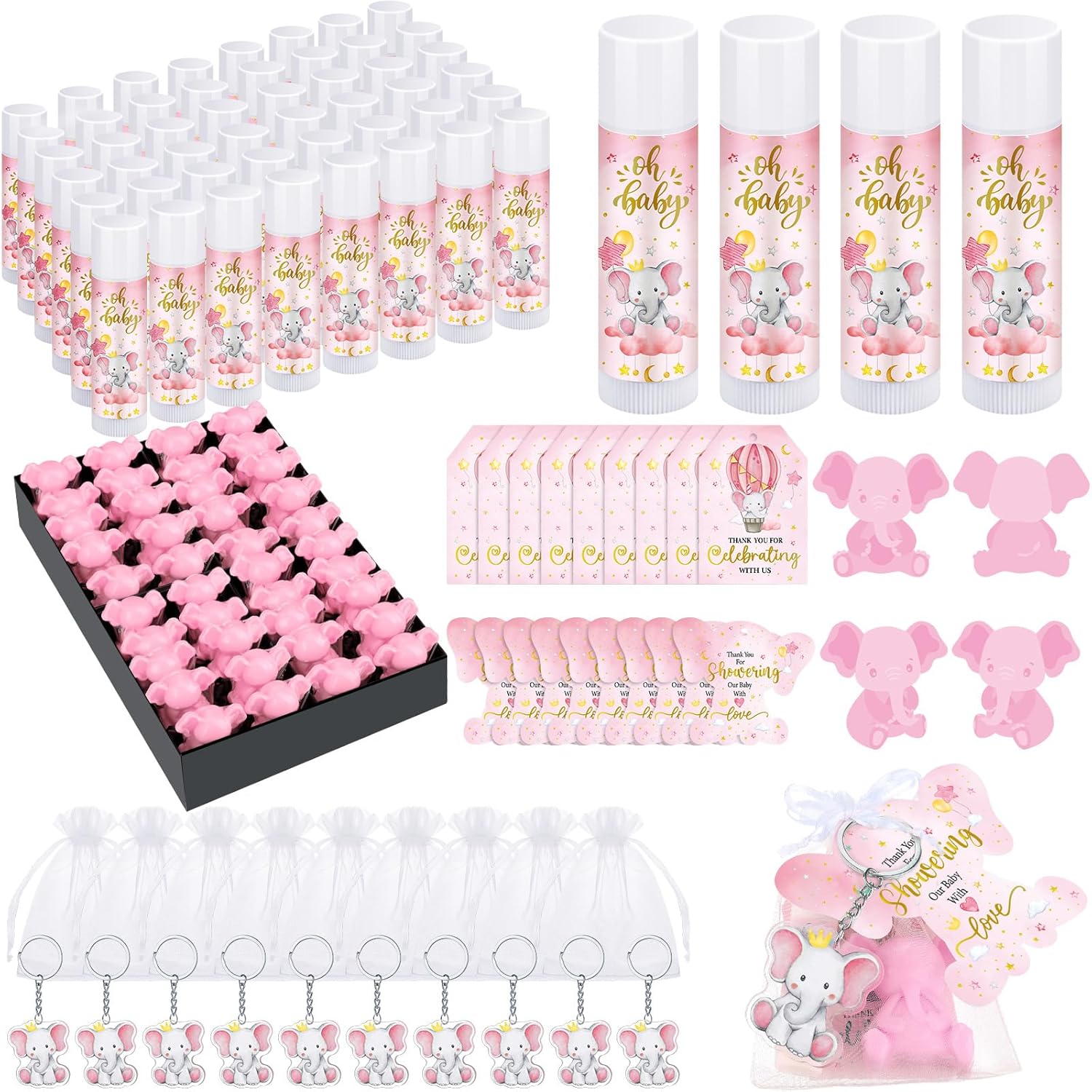 Dansib Baby Shower Favors Keychain Pack for Boys Girls