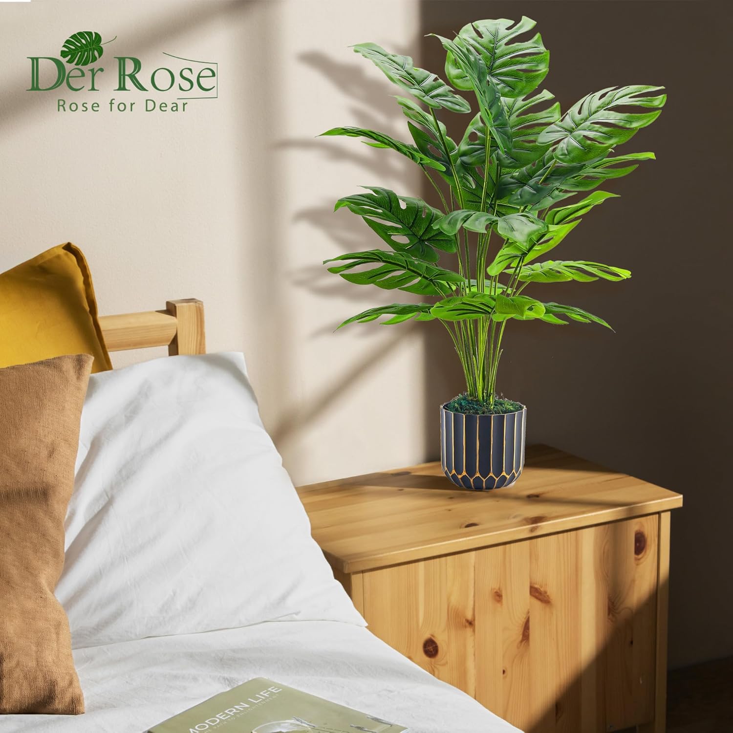 Der Rose Tall Artificial Monstera Plants 28 Indoor Decor