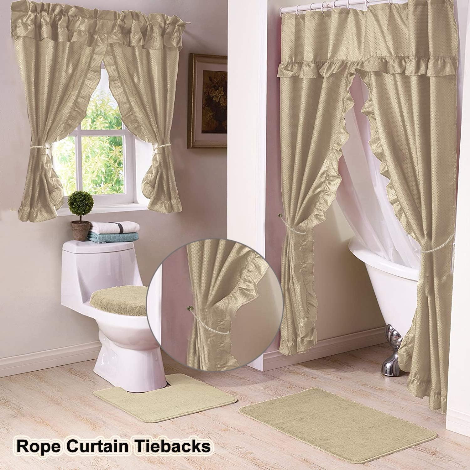 Curtain Tiebacks Ropes 4pcs Handmade Beige Holdbacks