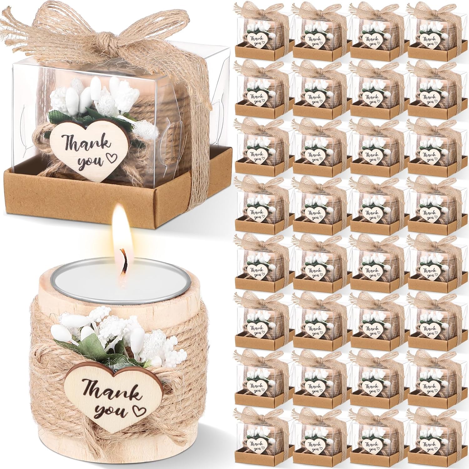 Retisee Wood Candle Holders for Wedding Baby Shower