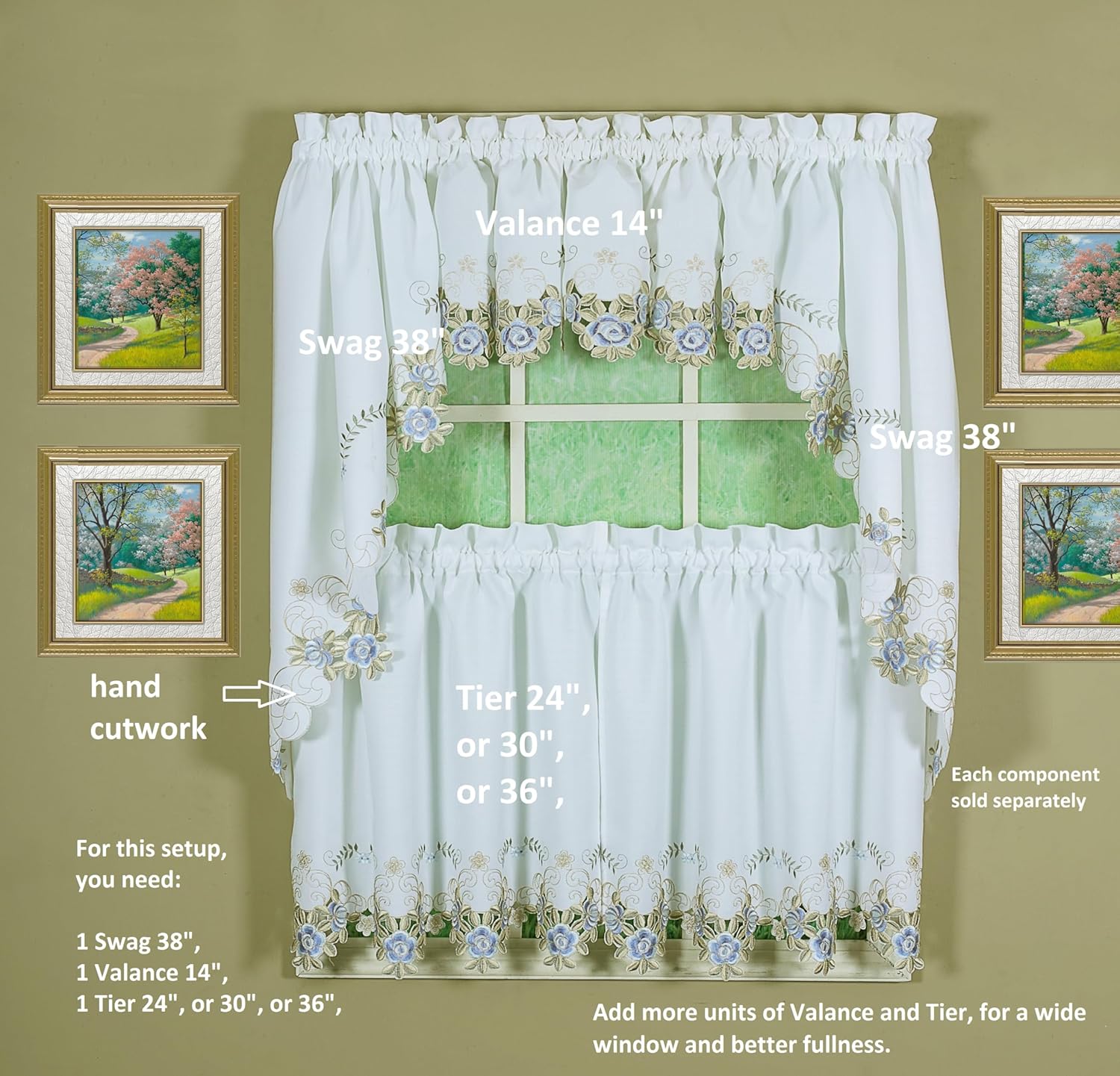 Todays Curtain Verona Reverse Embroidery Valance 14 In