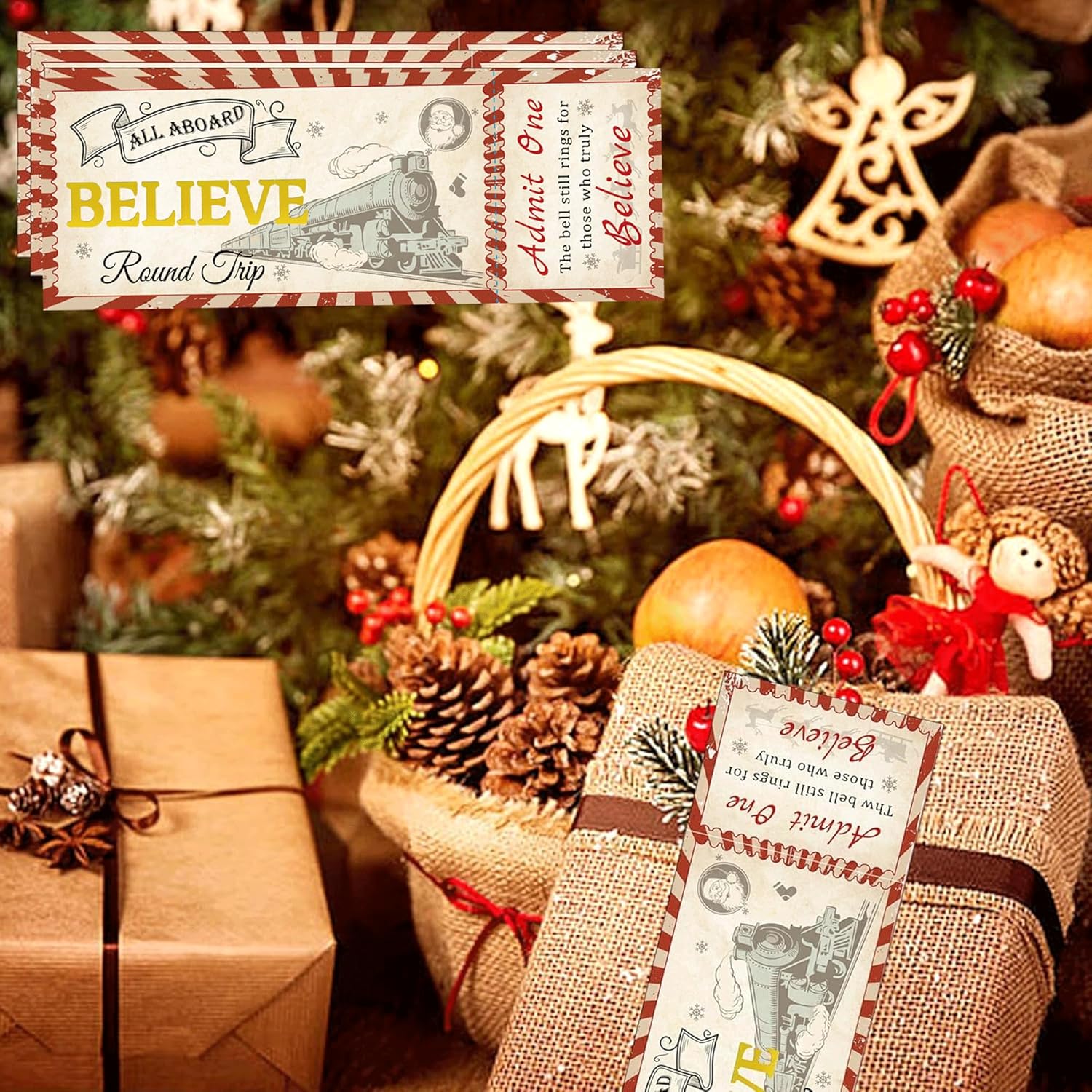 Wootile Christmas Train Ticket Invitations 25 Pcs