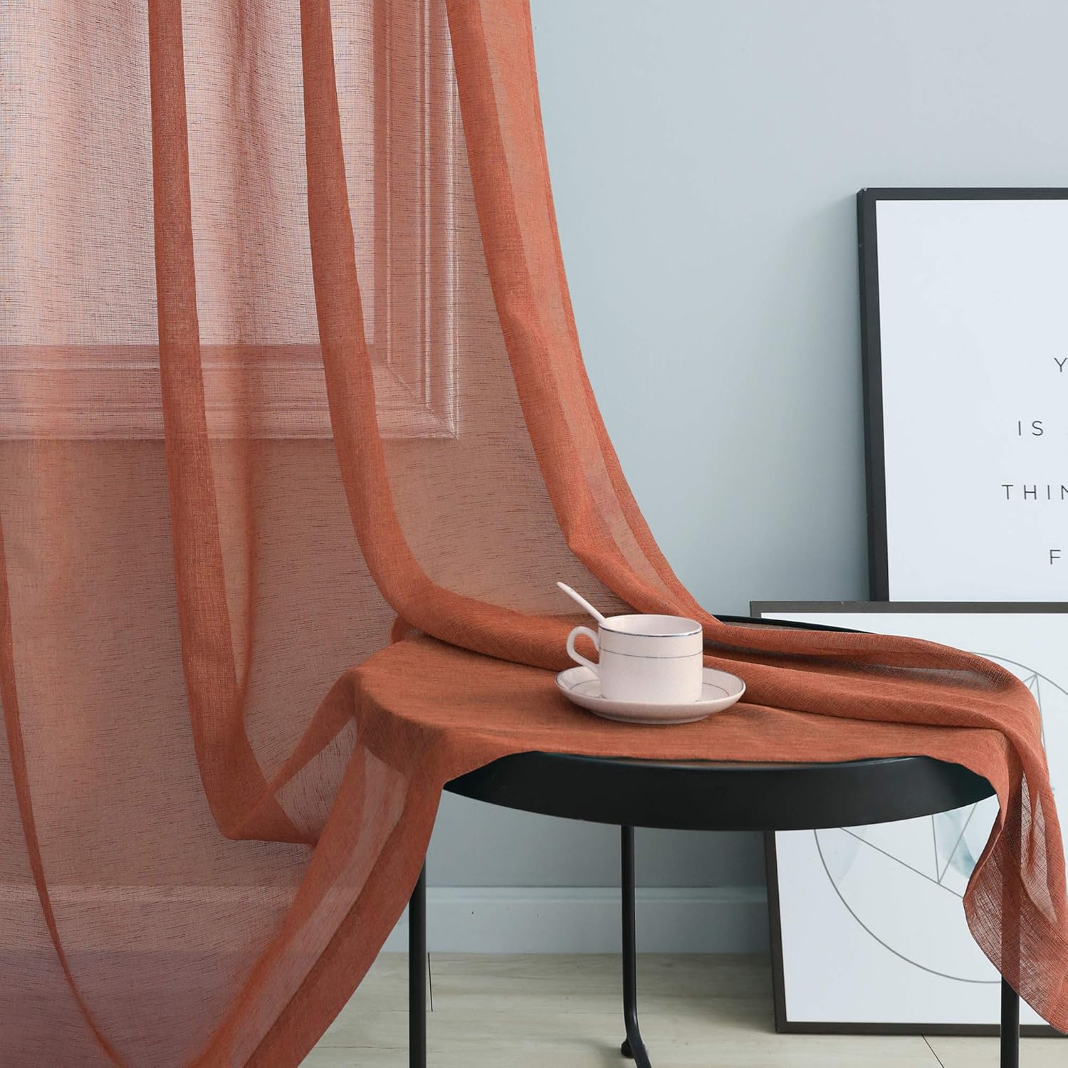 Terracotta Curtains 84 Inches Long 2 Panels Burnt Orange