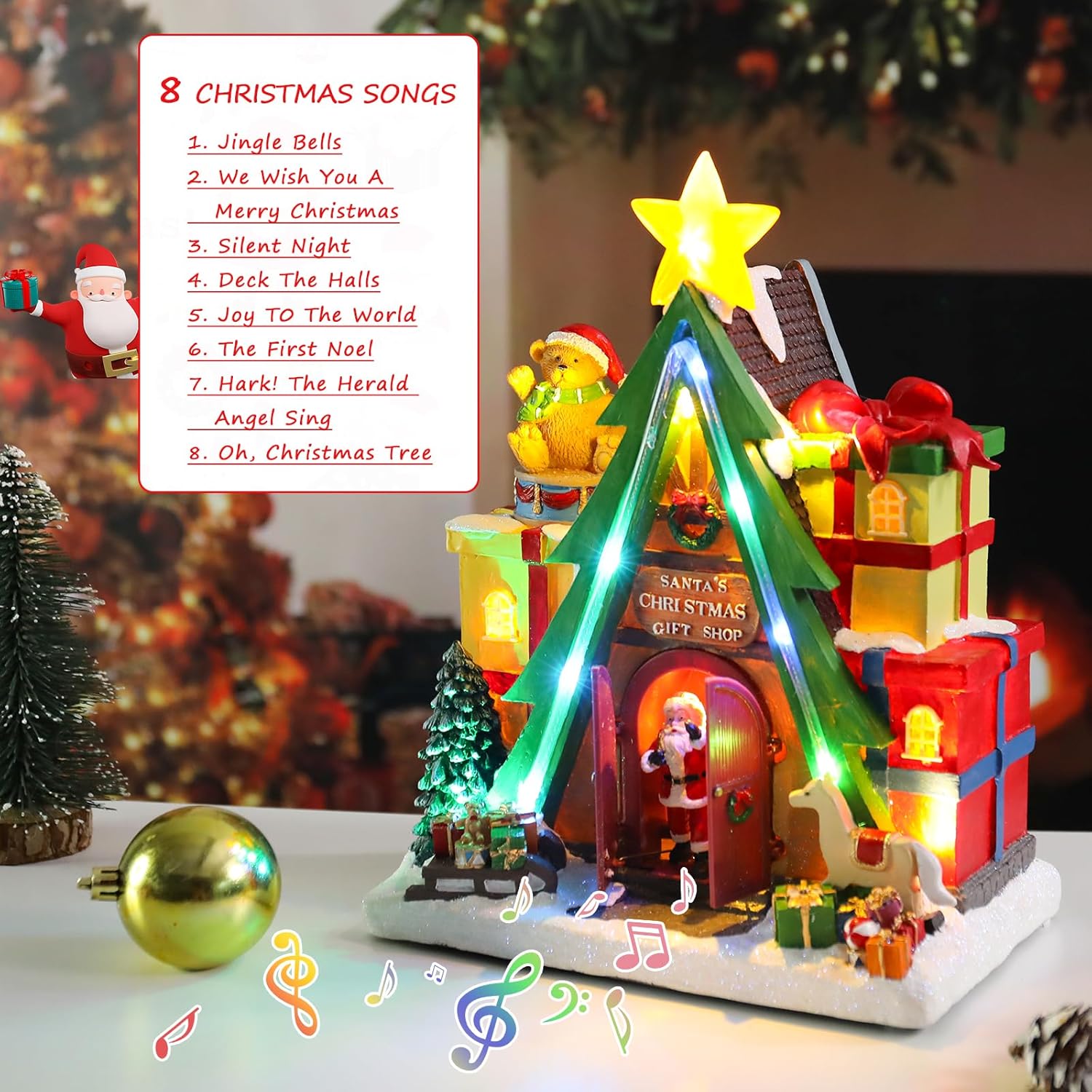 Dream Garden Animated Santa House with LED Lights