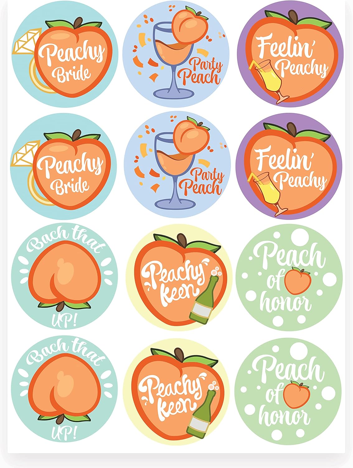 ELLOPI 12Pc Glossy Savannah Bachelorette Stickers