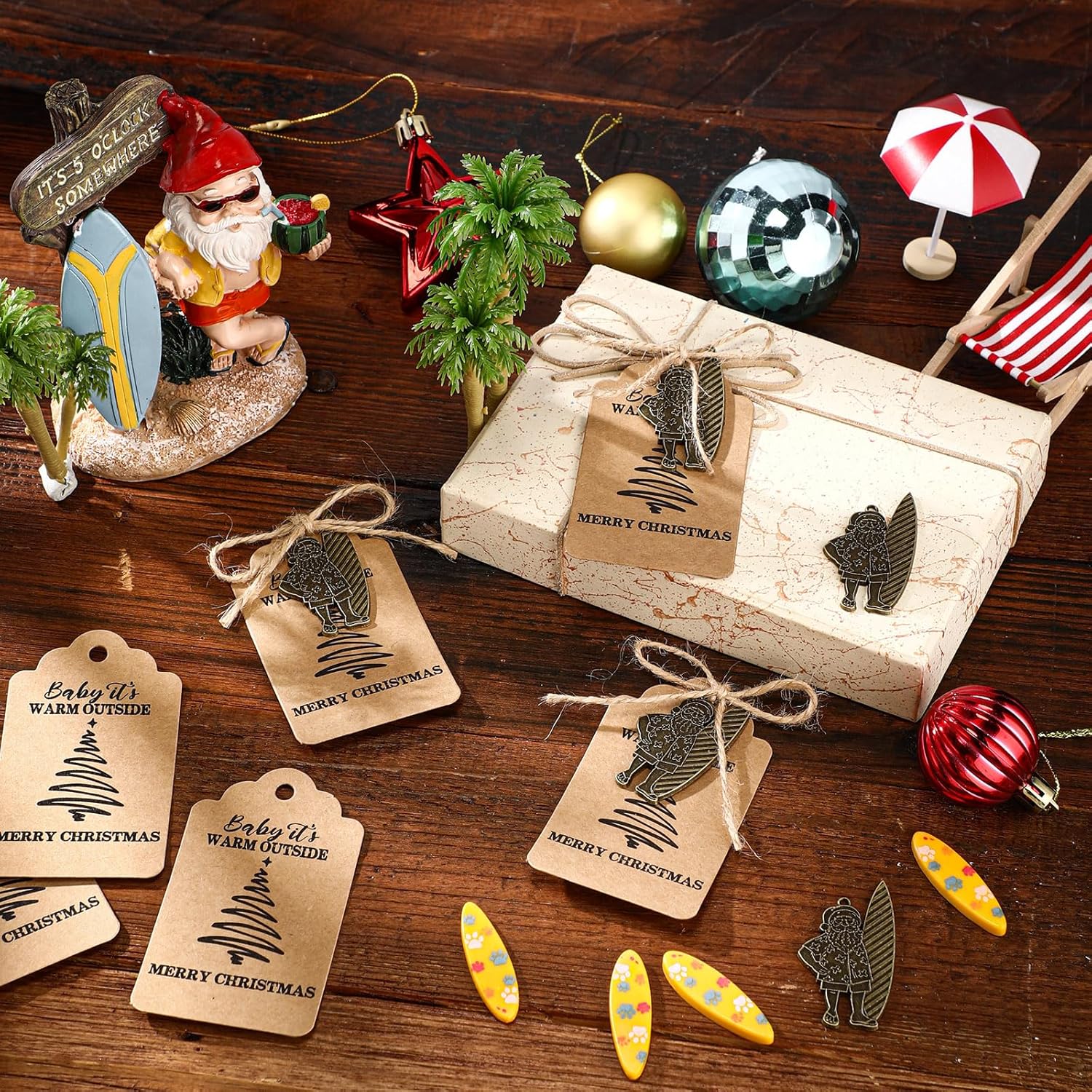 Suncalla 20 Sets Summer Christmas Keychain Decorations