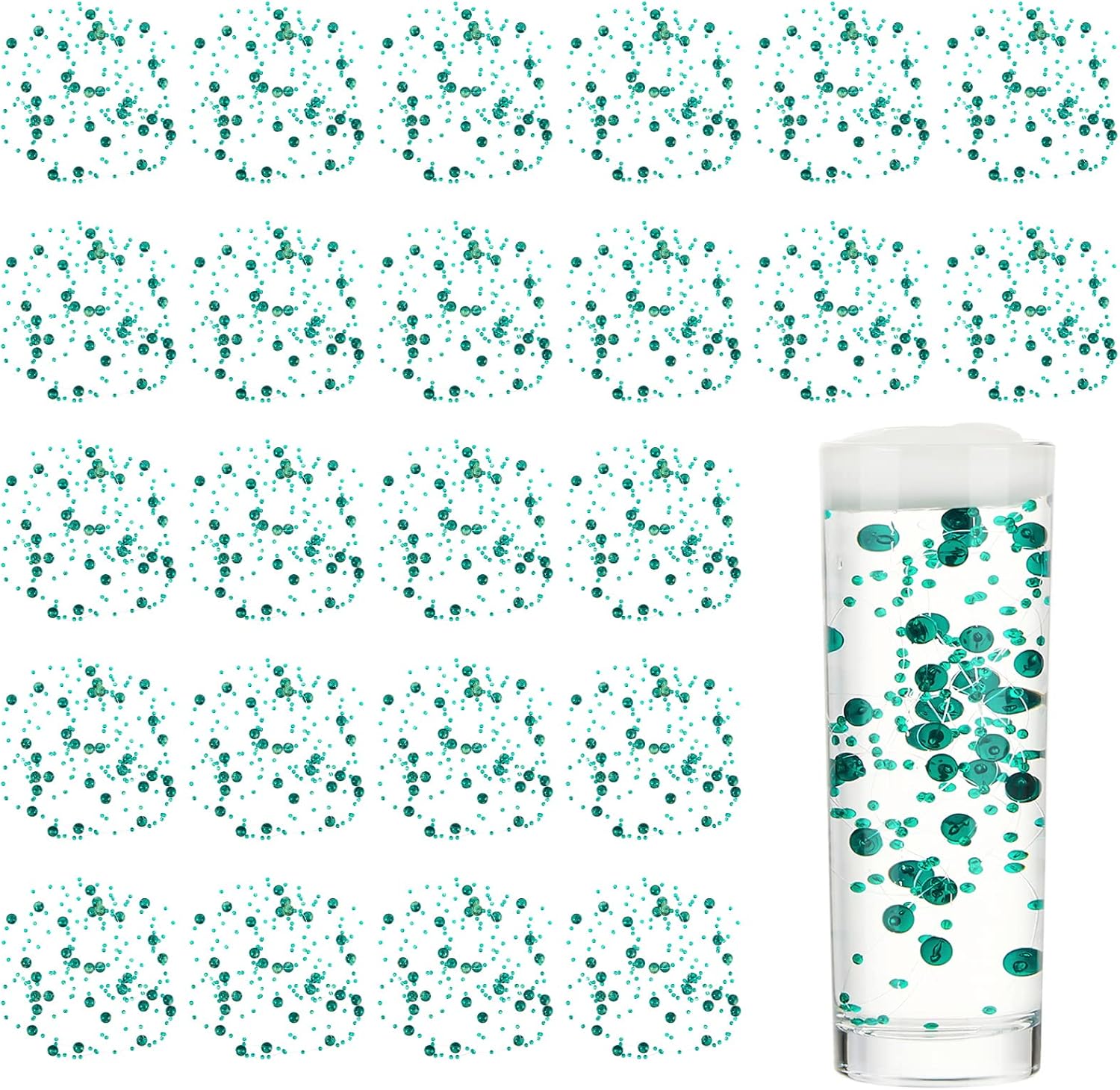 Tondiamo 24 Pcs Clear Green Artificial Pearl Garland String Decorations