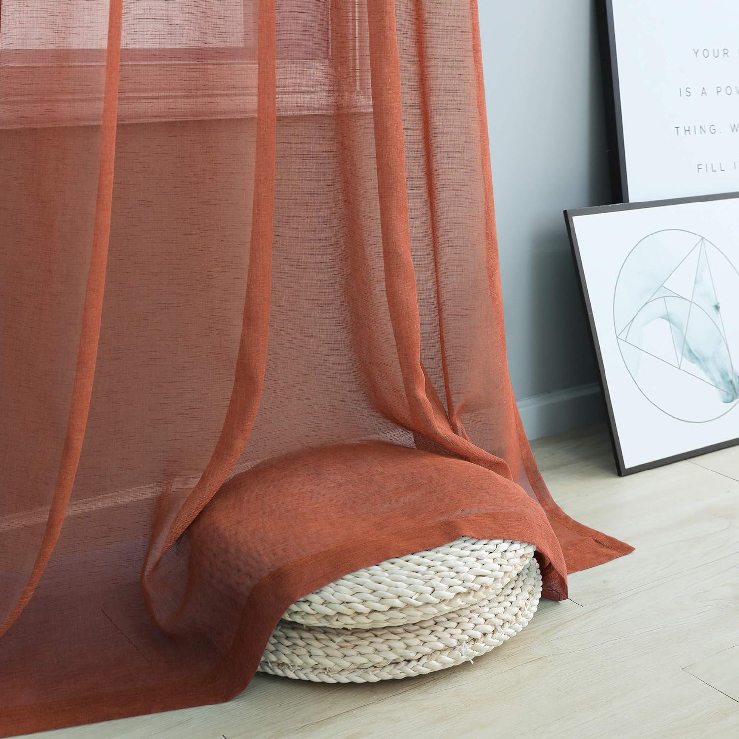Terracotta Curtains 84 Inches Long 2 Panels Burnt Orange