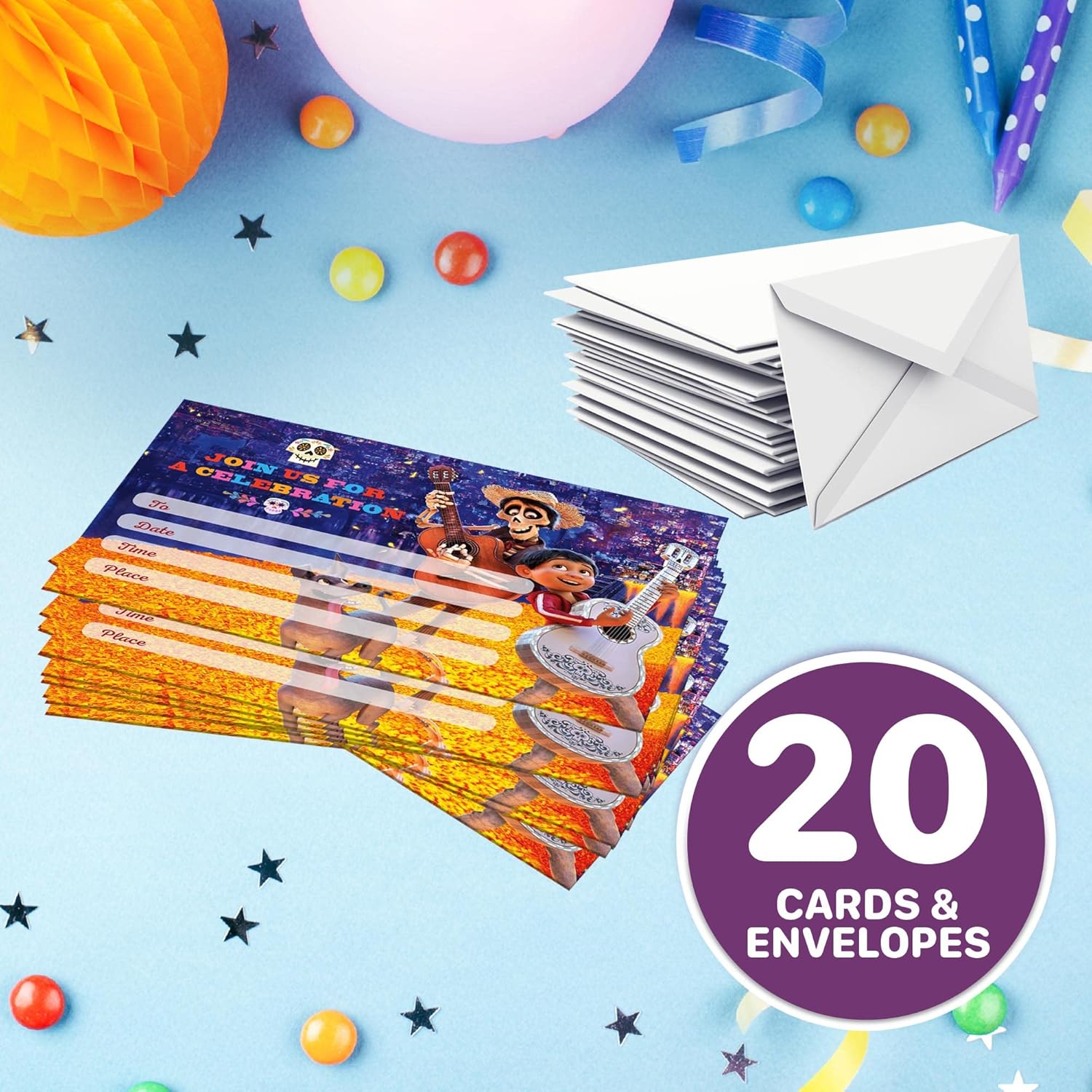 Set of 20 Fiesta Memories Happy Birthday Invites with Envelopes