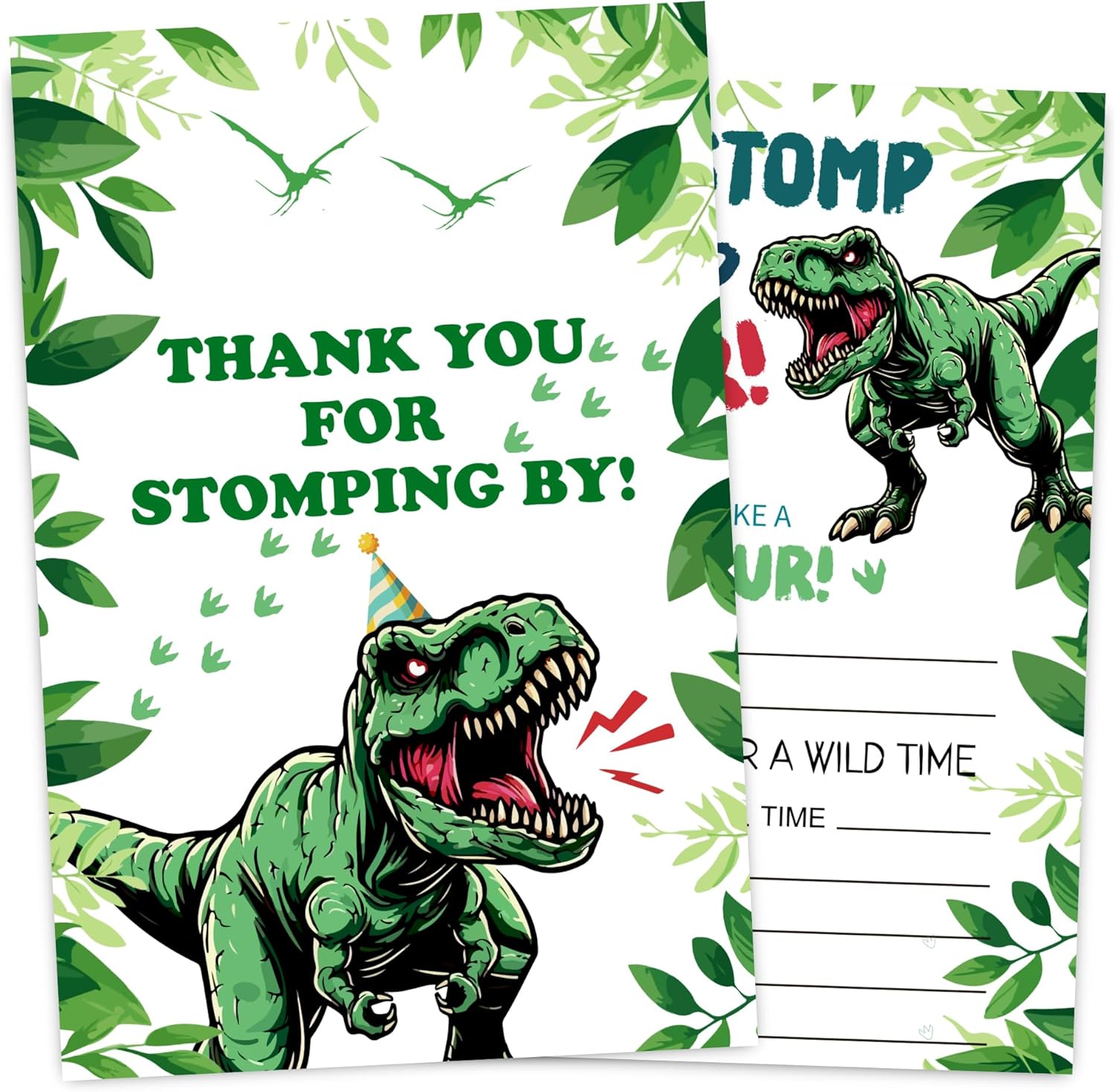 VIVORA Dinosaur Party Invitation Cards Set of 30