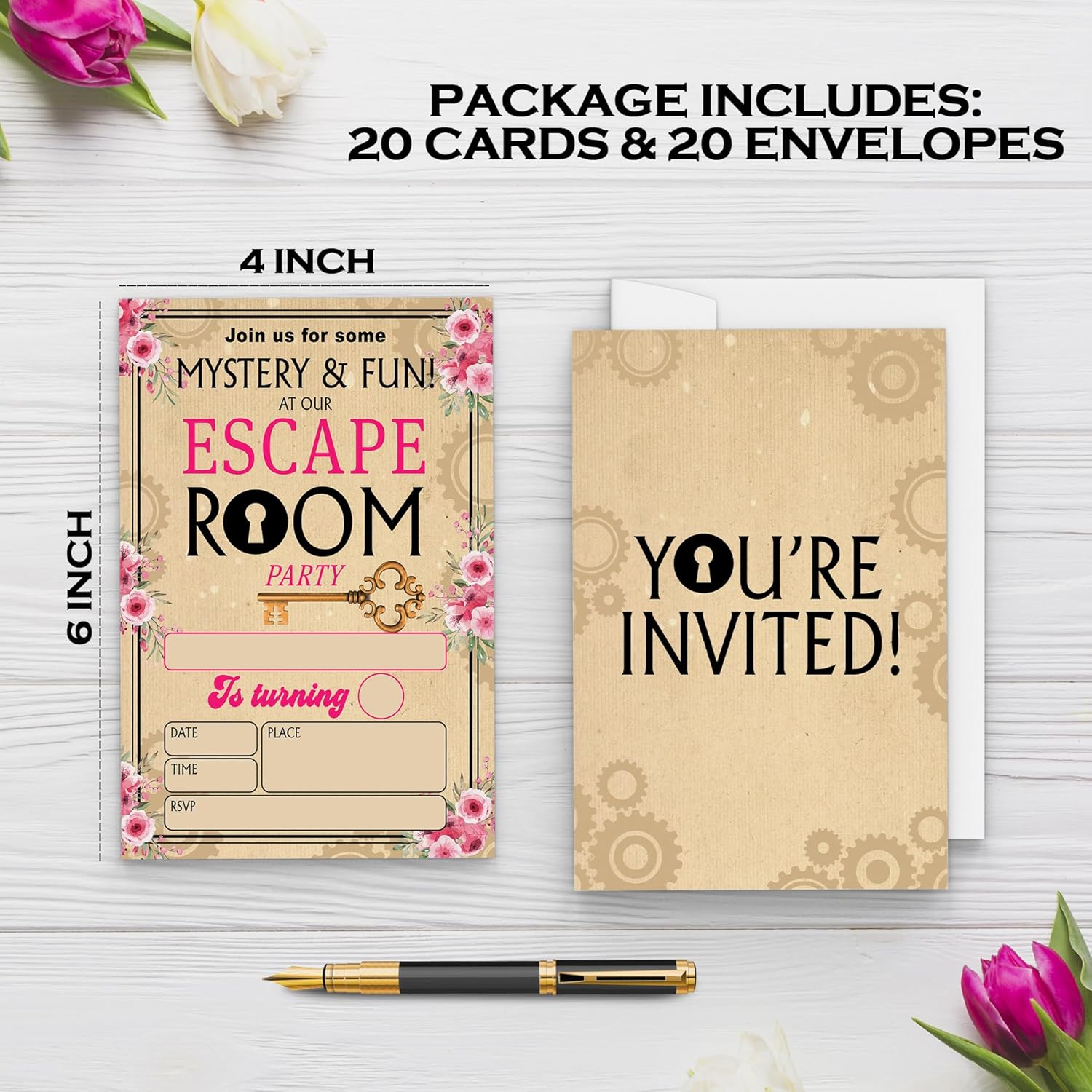 Mystery Birthday Invitations With Envelopes 20 Pack