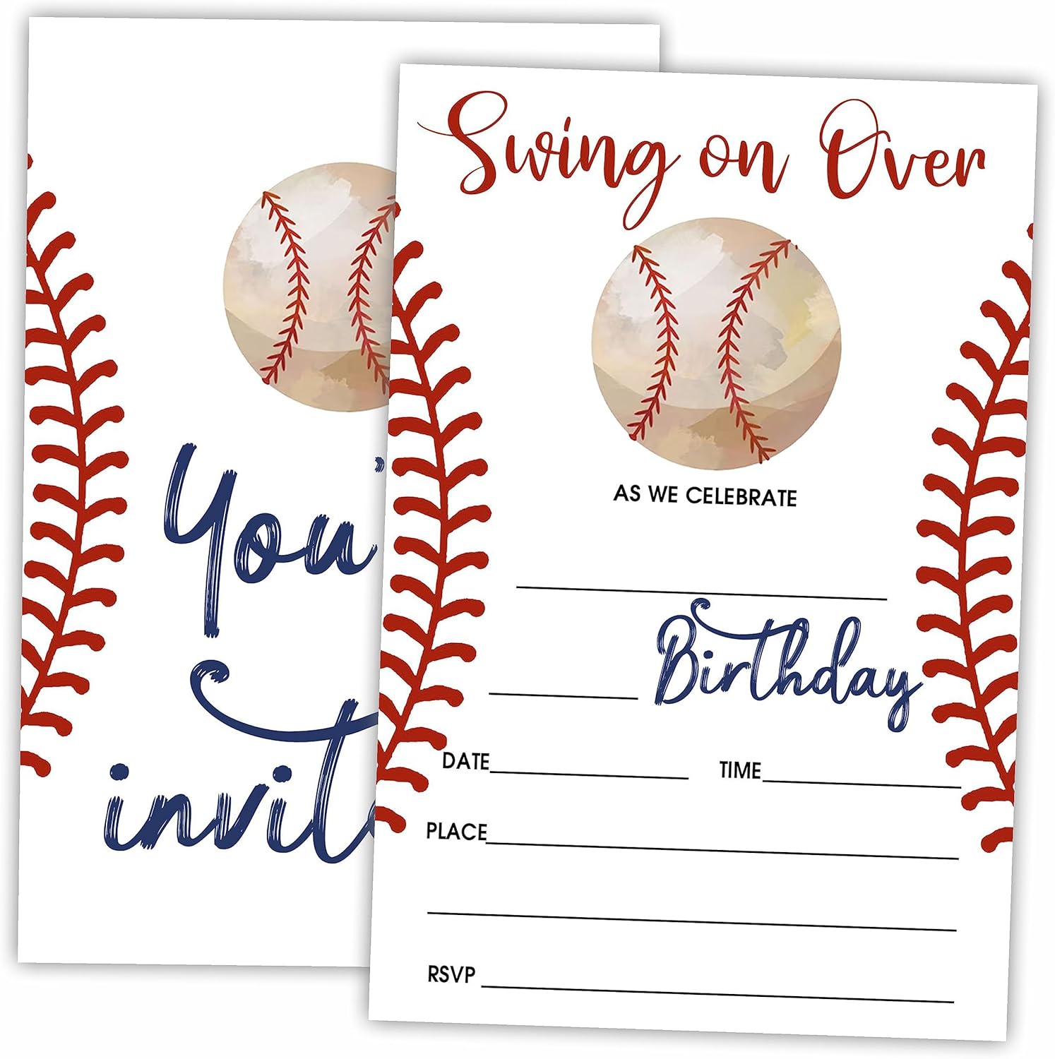 AWSICE Baseball Birthday Invitations 20 Cards with Envelopes