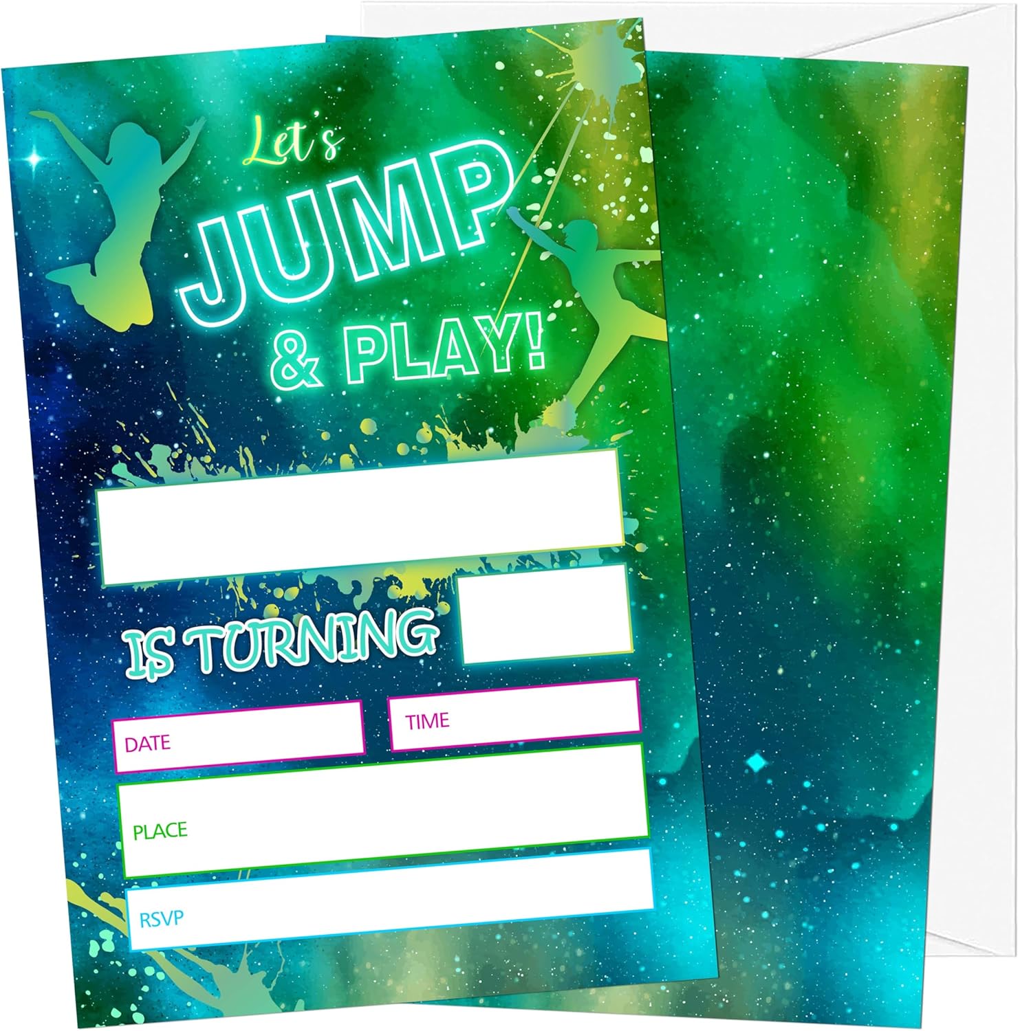 Gsauto Lets Jump and Play Birthday Invites 20 Cards with Envelopes