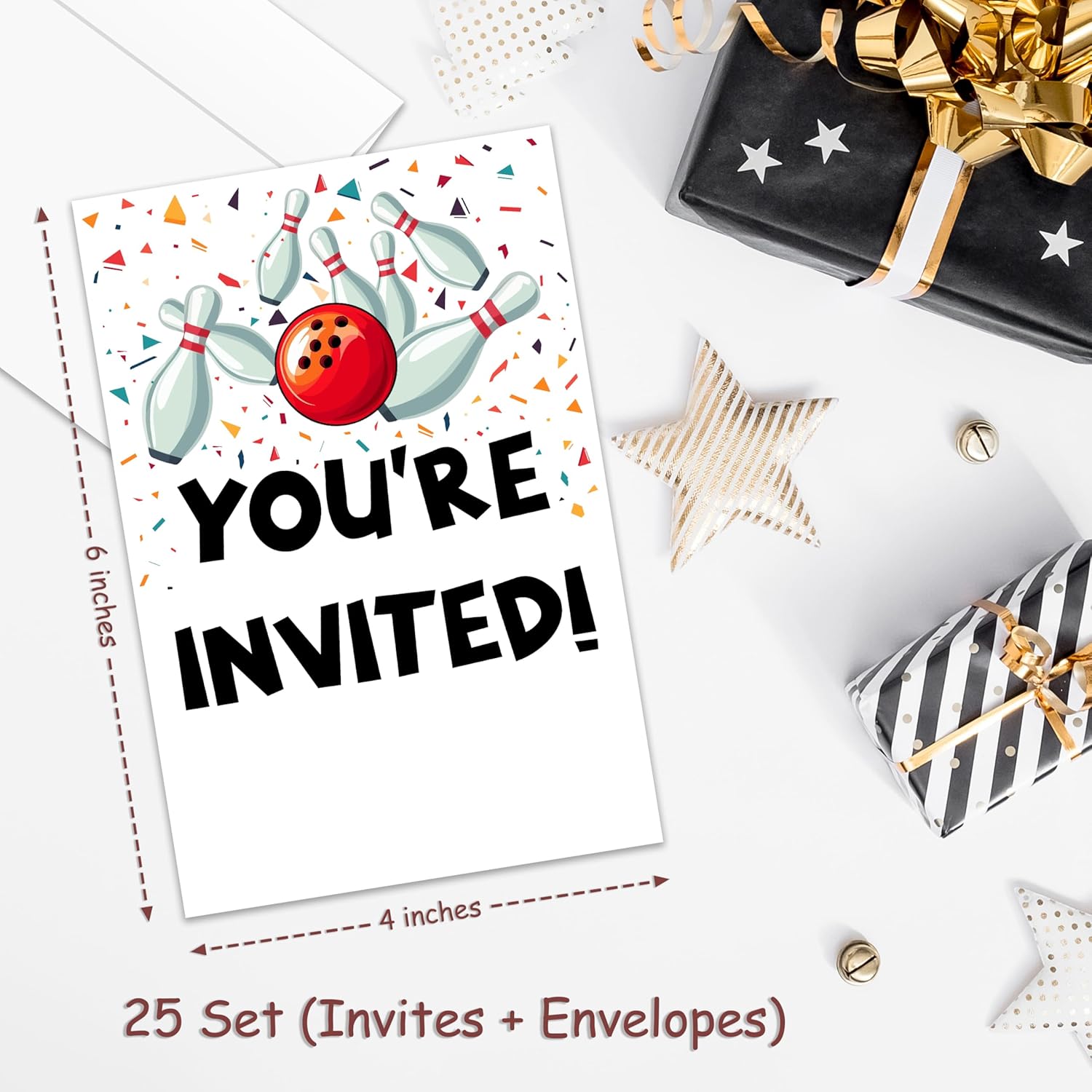 Bowling Theme Birthday Invites for Boys and Girls