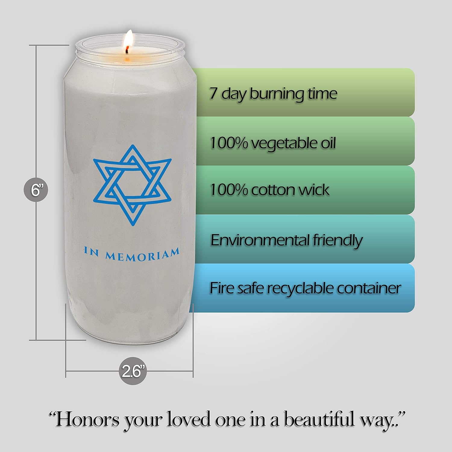 Yahrzeit Memorial Candles 7-Day Burn 3 Pack