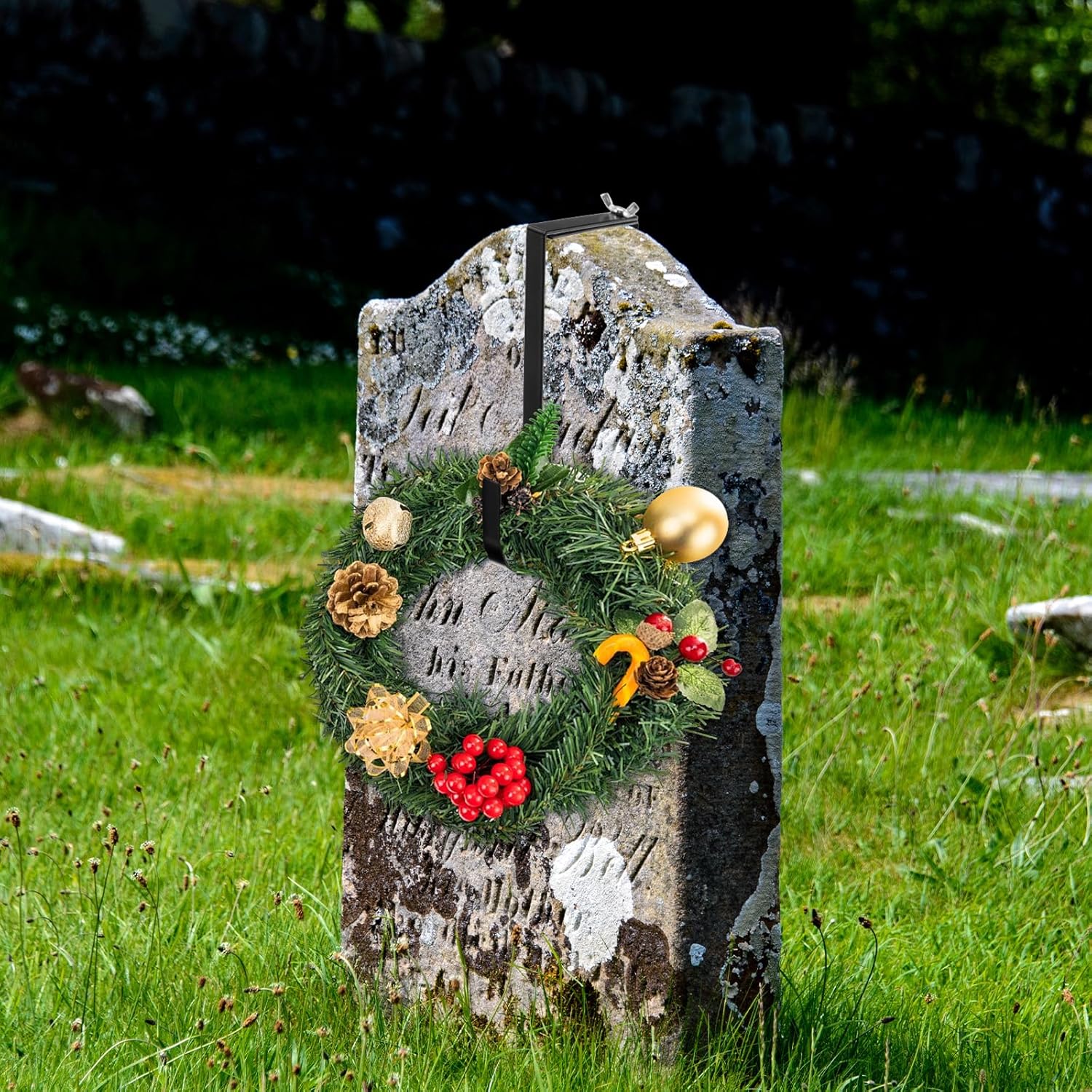 1 PCS Adjustable Wreath Holder for Cemetery Gravestone