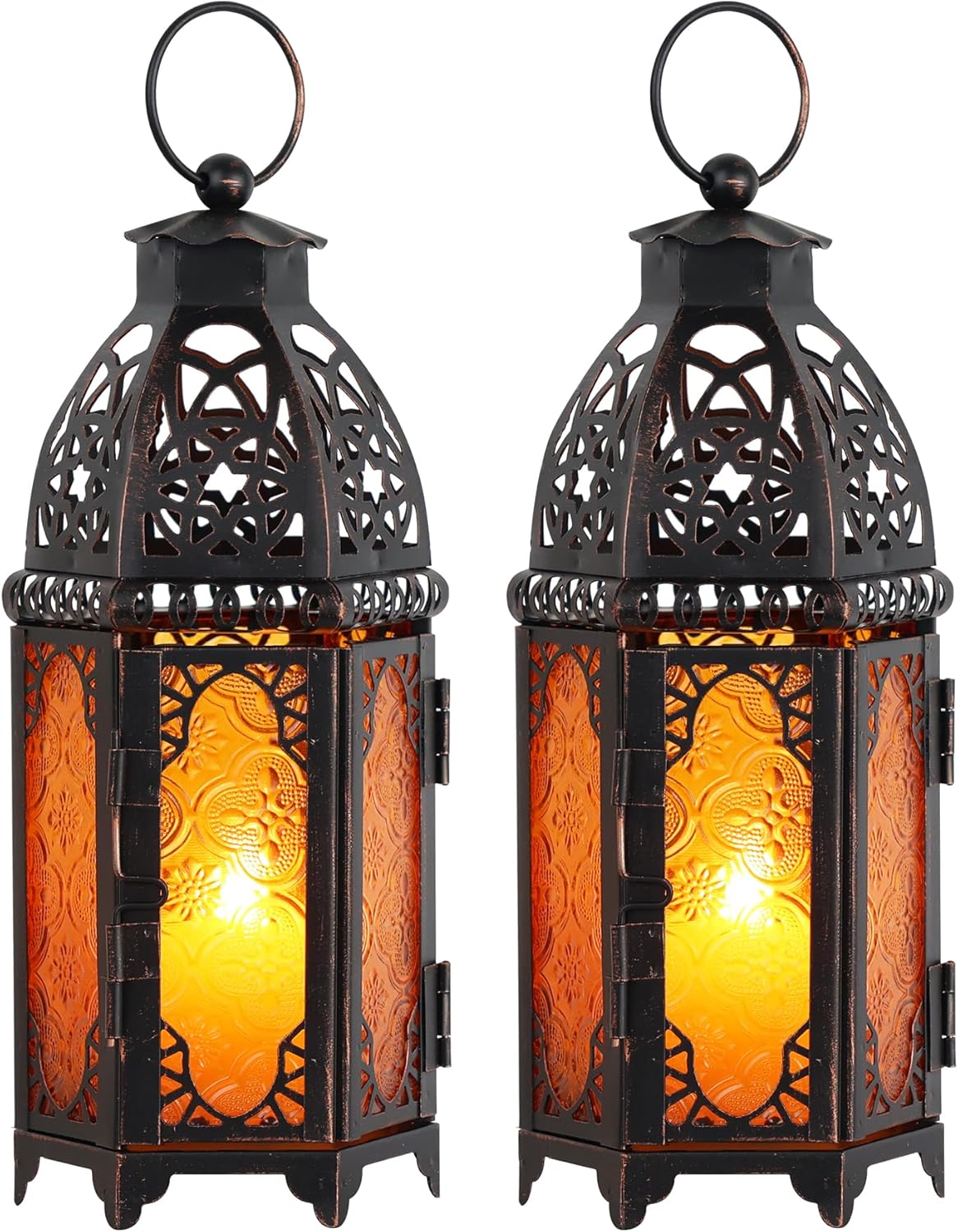 DECORKEY Set of 2 Moroccan Lanterns Indoor Outdoor