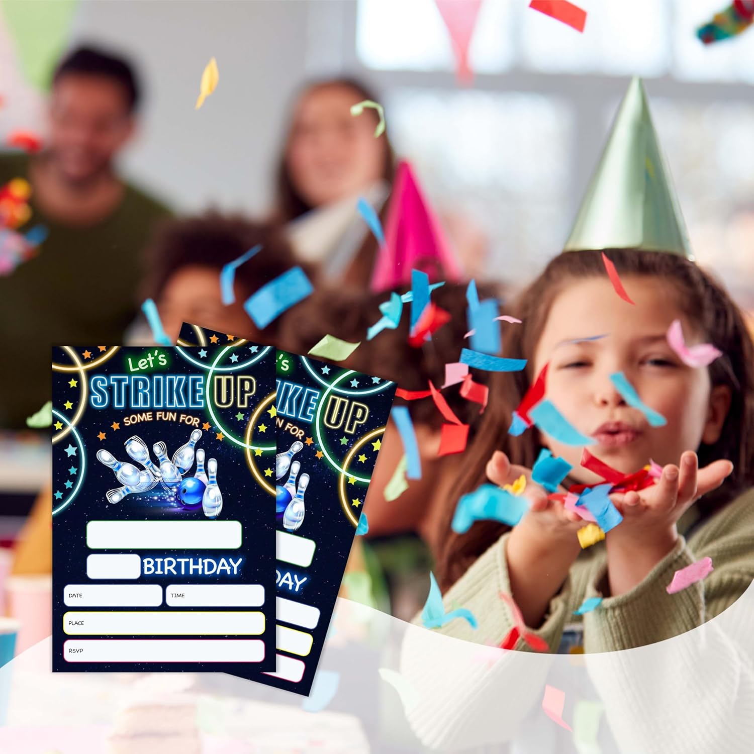 Bowling Birthday Invitation Cards with Envelopes Pack of 20 4x6