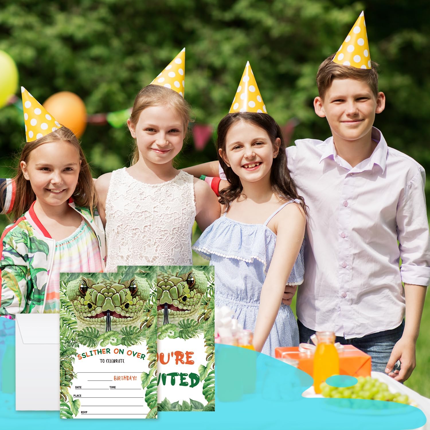 DOIUCRO Snake Birthday Party Invitations Pack of 20