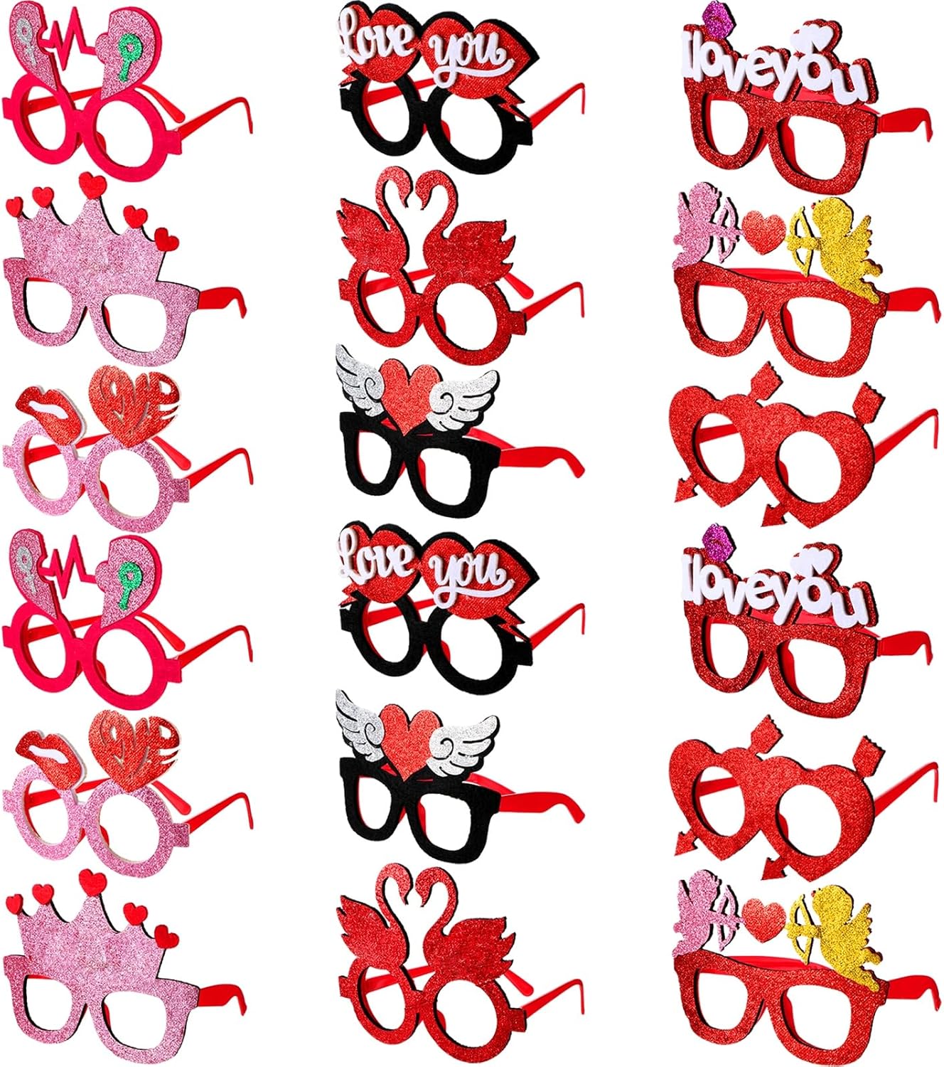 Sratte 18 Pieces Pink Heart Sunglasses Party Props