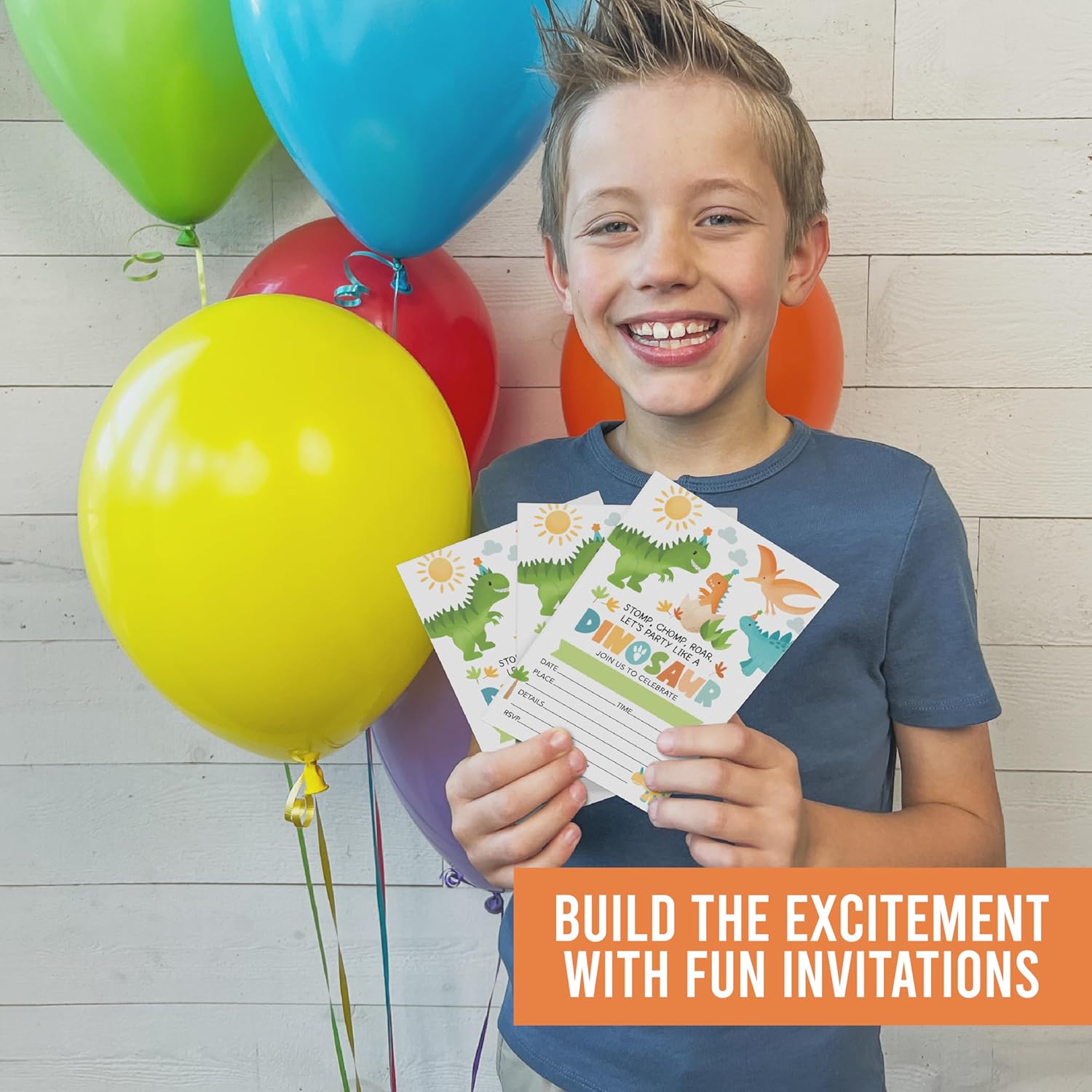 Hadley Designs Dinosaur Birthday Invitations 15-Pack 4x6