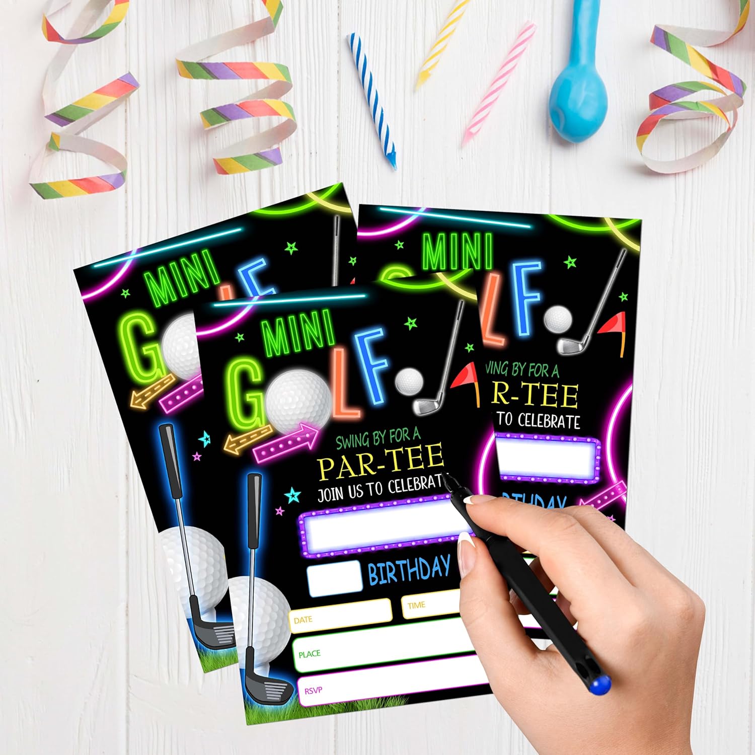 Gsauto Golf Birthday Invitations Set of 20 with Envelopes