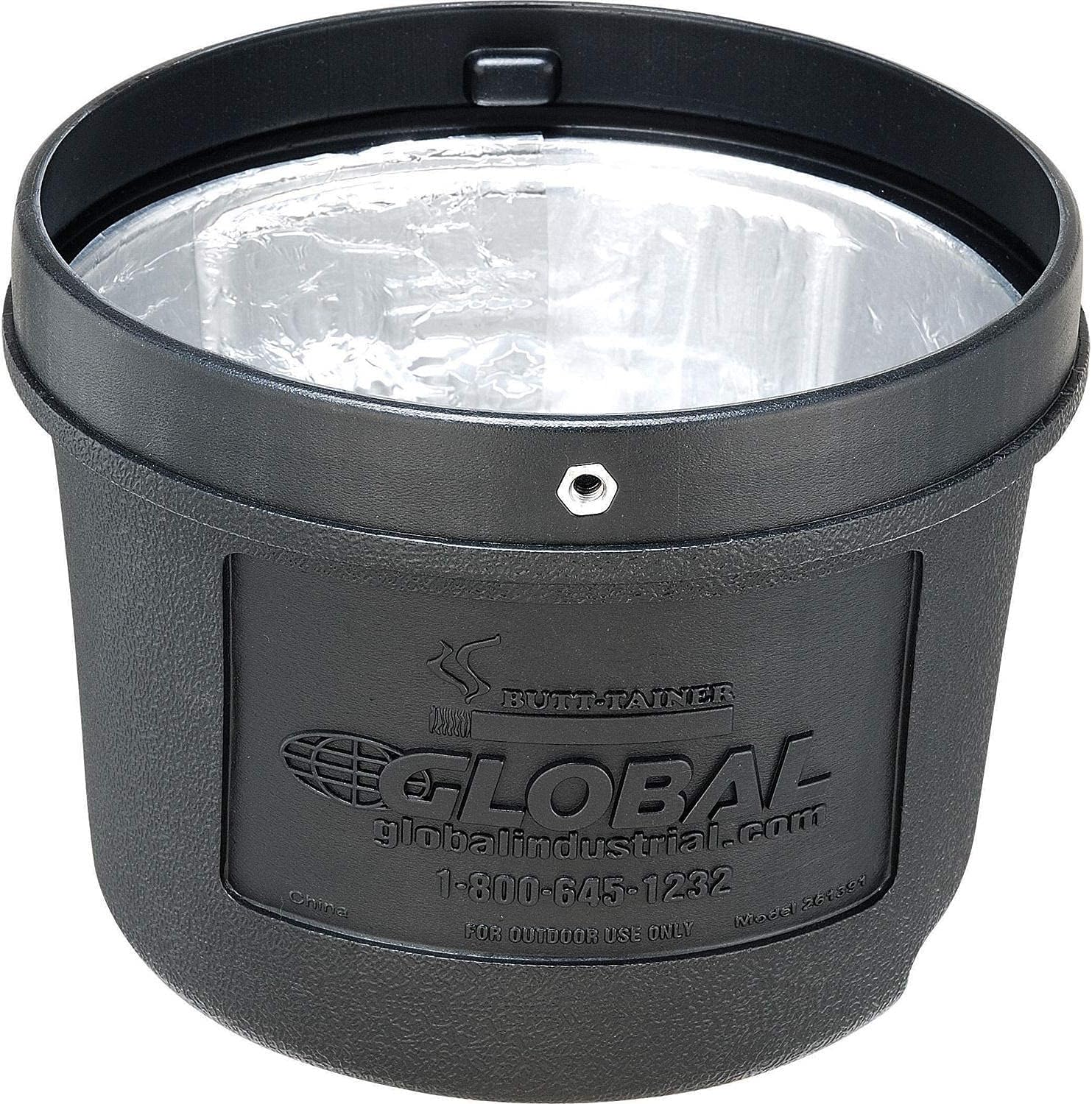 Global Industrial Outdoor Patio Ashtray with Round Base and 15 Gallon Capacity