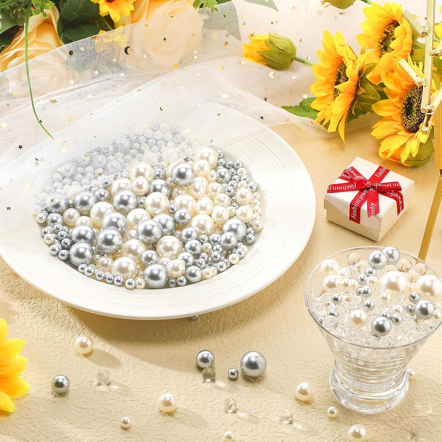 Sureio 6400 Pearls Vase Filler No Hole Beads