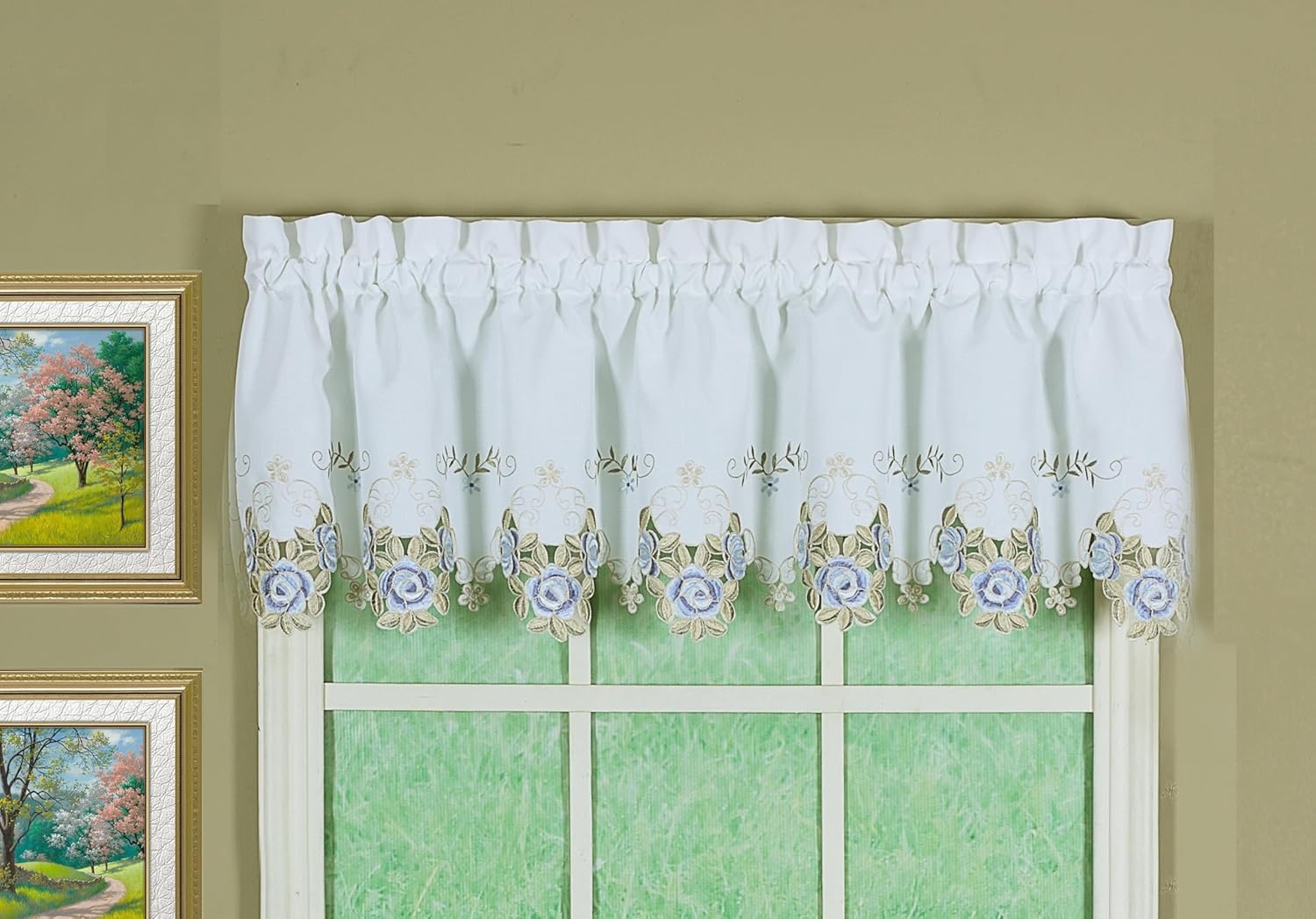 Todays Curtain Verona Reverse Embroidery Valance 14 In