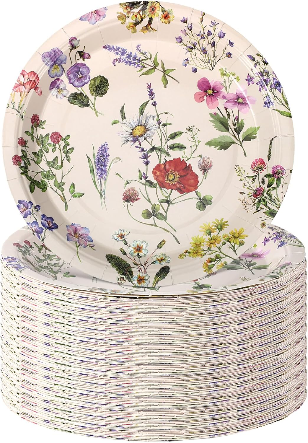 Hushee 200 Piece 9 Inch Wild Flower Paper Plates