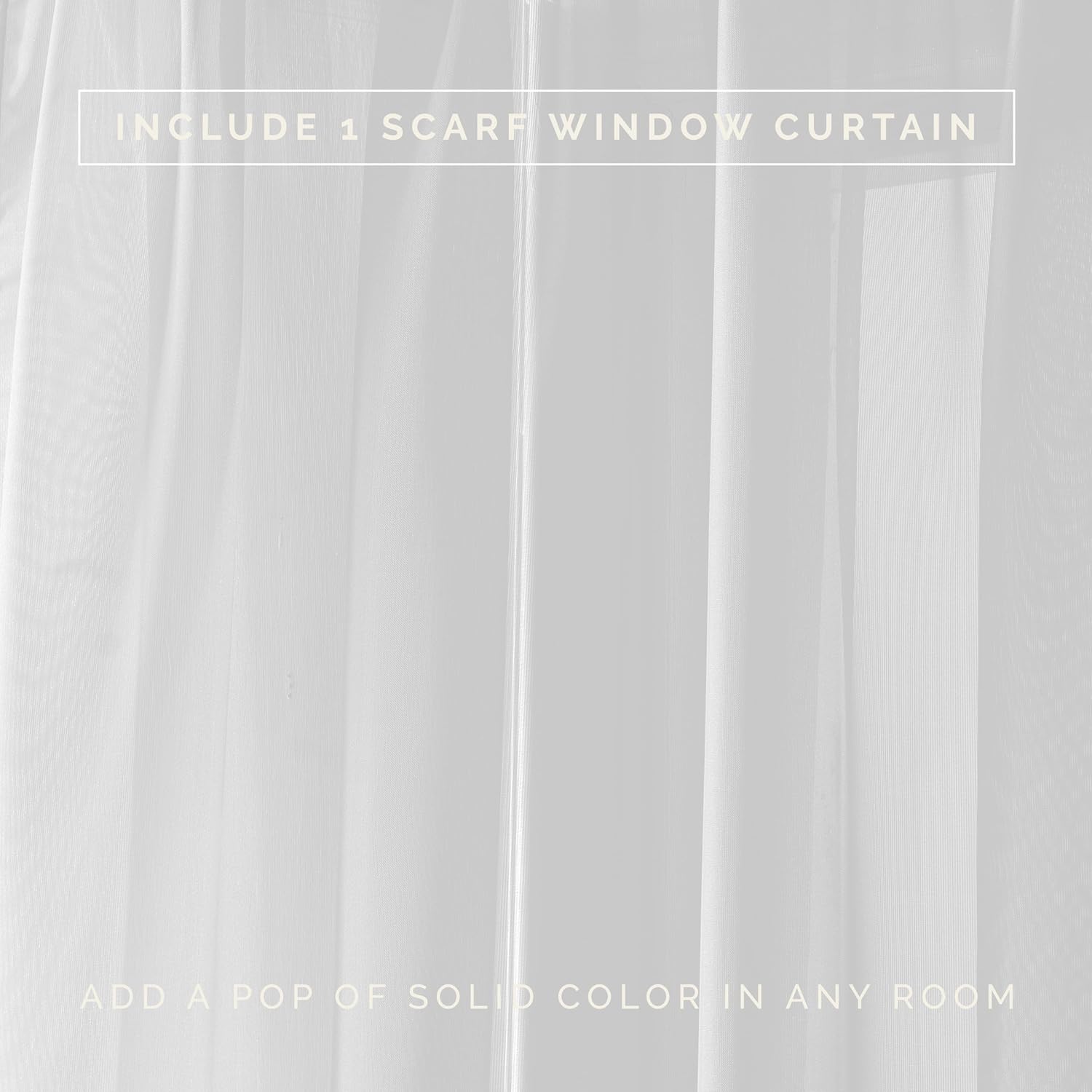 Elegant Comfort Sheer Curtain Valance - 55 X 216 Inch White Panel