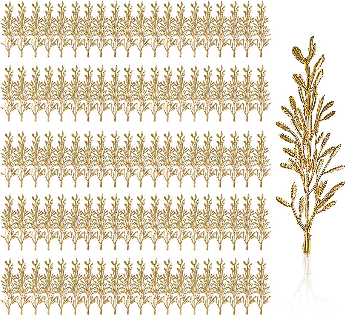 Yountor 100pcs Gold Artificial Flower Filler for Floating Candles