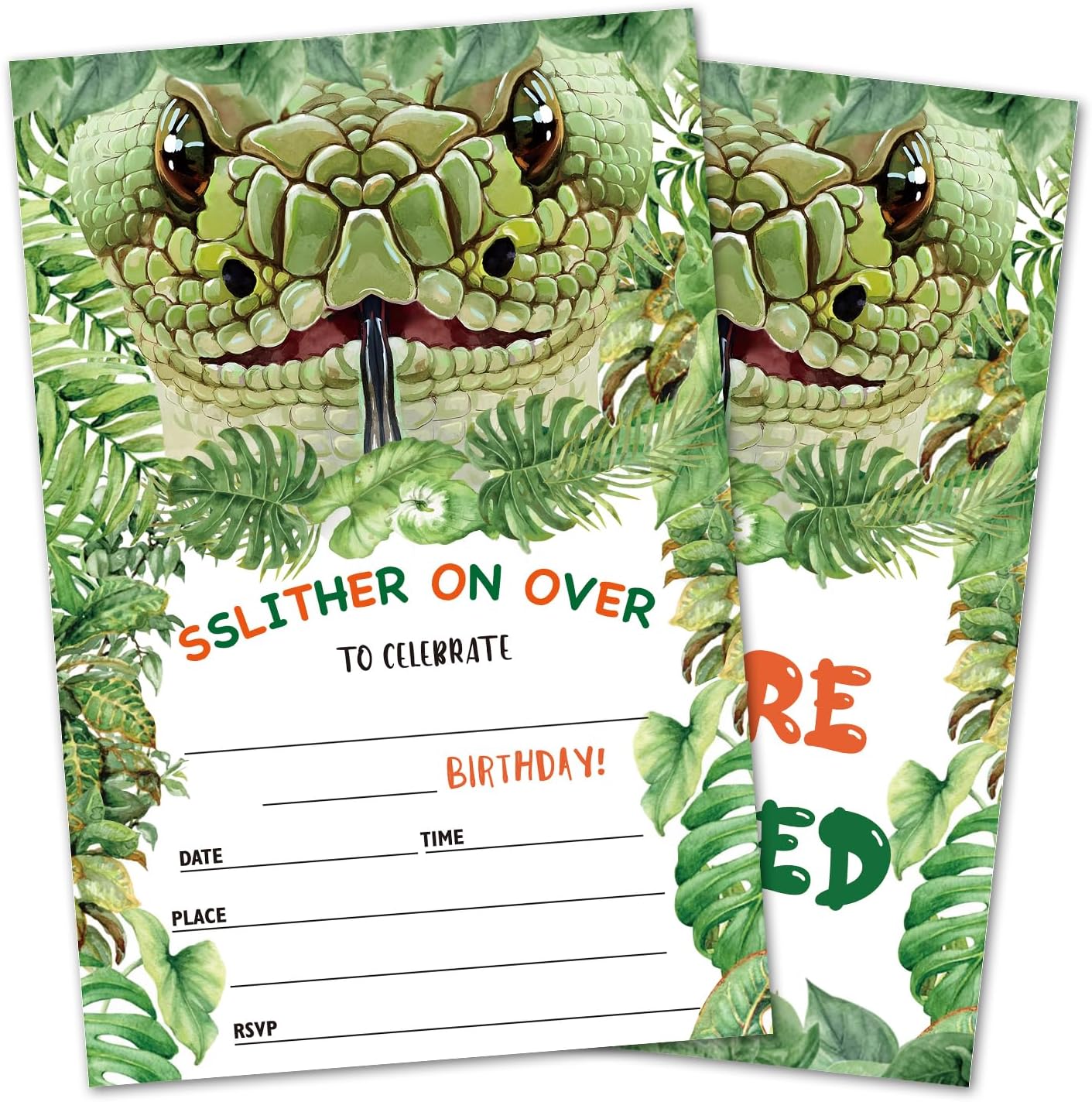 DOIUCRO Snake Birthday Party Invitations Pack of 20