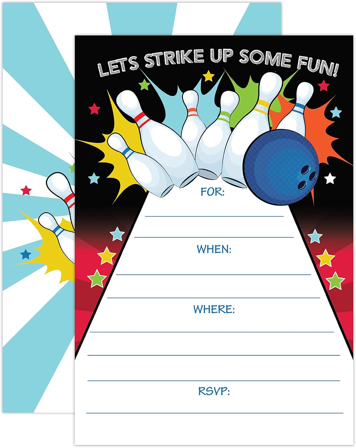 Your Main Event Prints Bowling Party Invitation Set