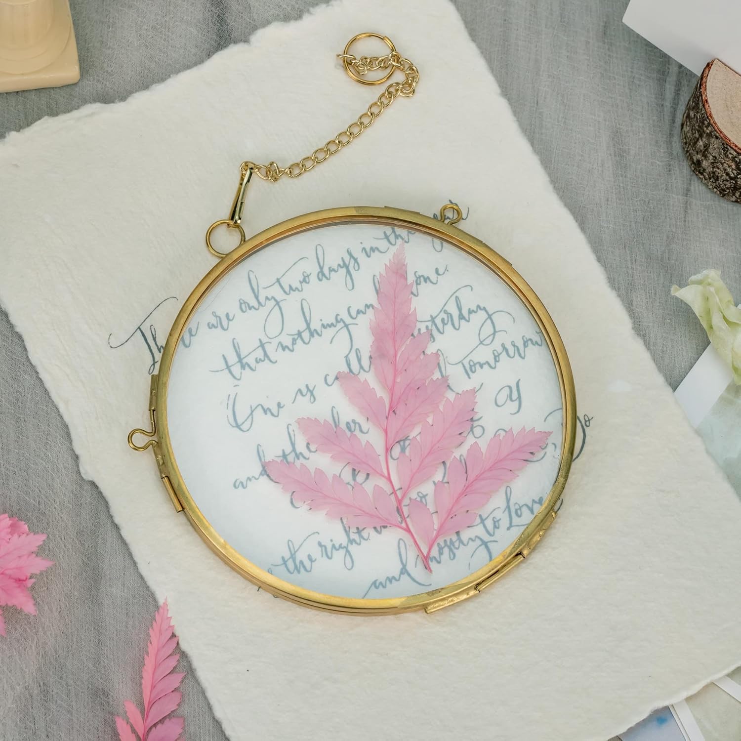 NCYP 43 Inch Double Glass Floating Frame for Photos and Pressed Flowers