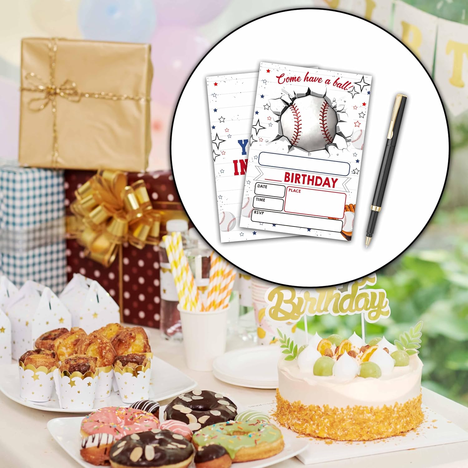 Baseball Birthday Invites for Boys - 20 Set
