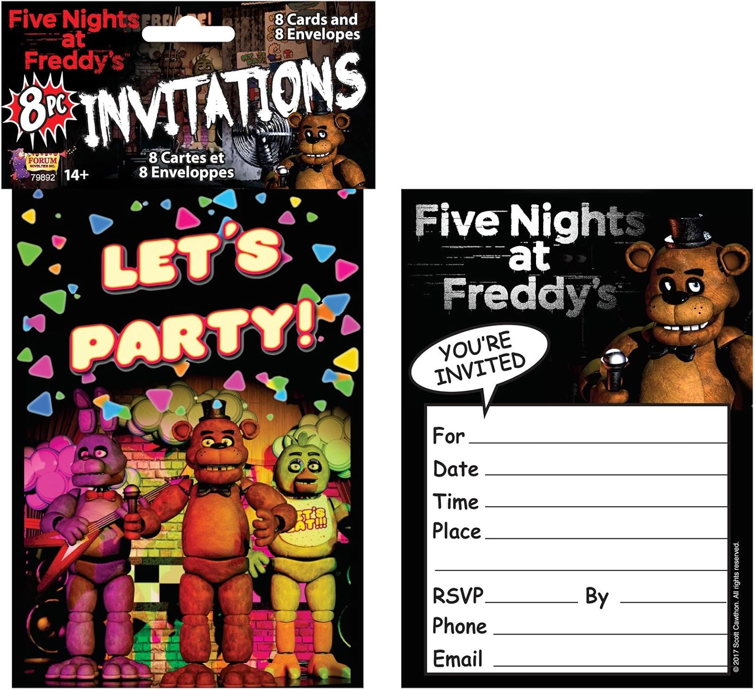 Forum Novelties Fnaf 8 Invitations Multi Color