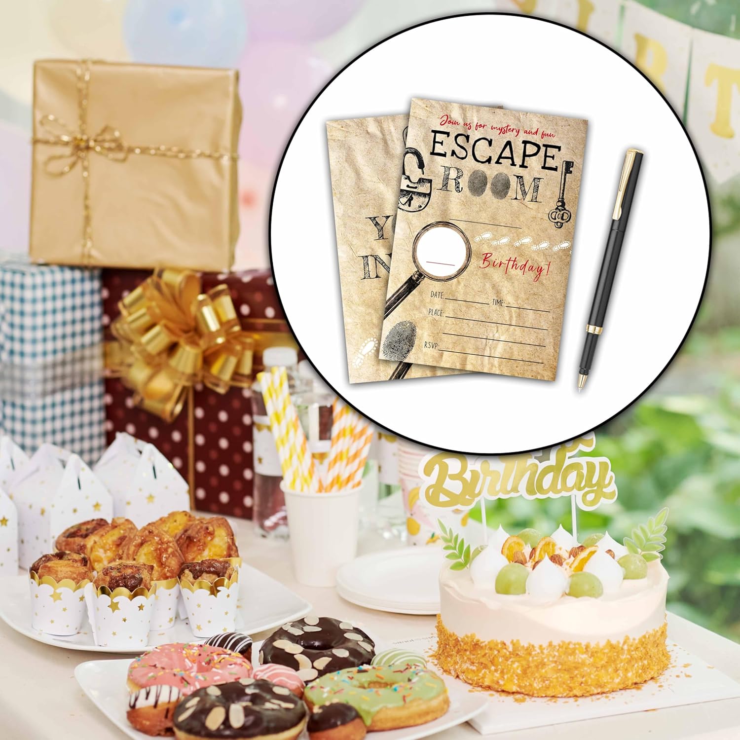 Mystery Birthday Invites for Boys Girls with Envelopes