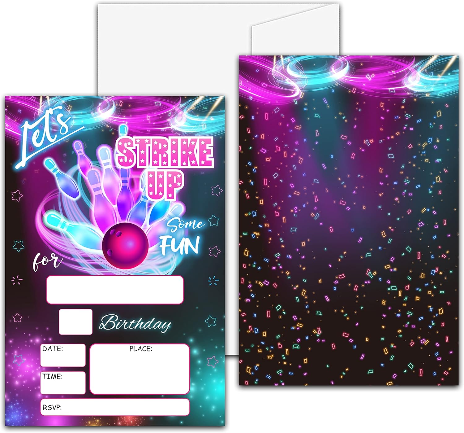 Levitatinyear Bowling Party Invites 4x6 Inches 20 Pack