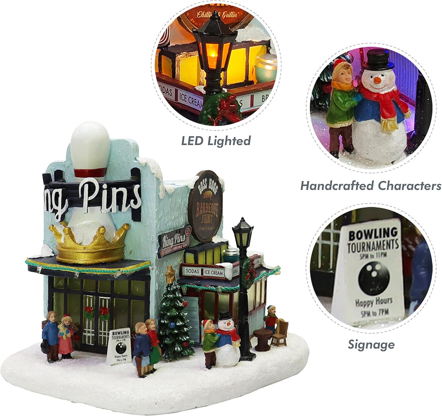 Moments In Time Christmas Village Building with LED Lights and Music