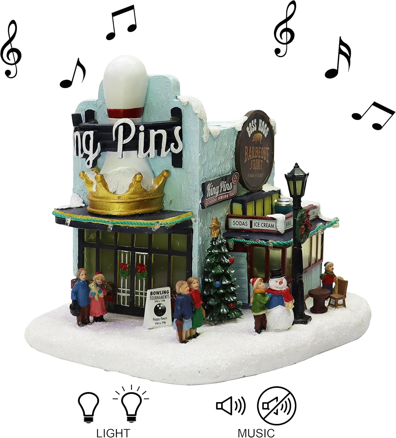 Moments In Time Christmas Village Building with LED Lights and Music