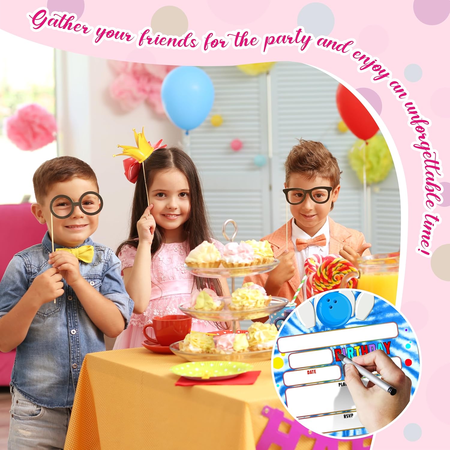 Tie Dye Birthday Invitations 20 Set With Envelopes