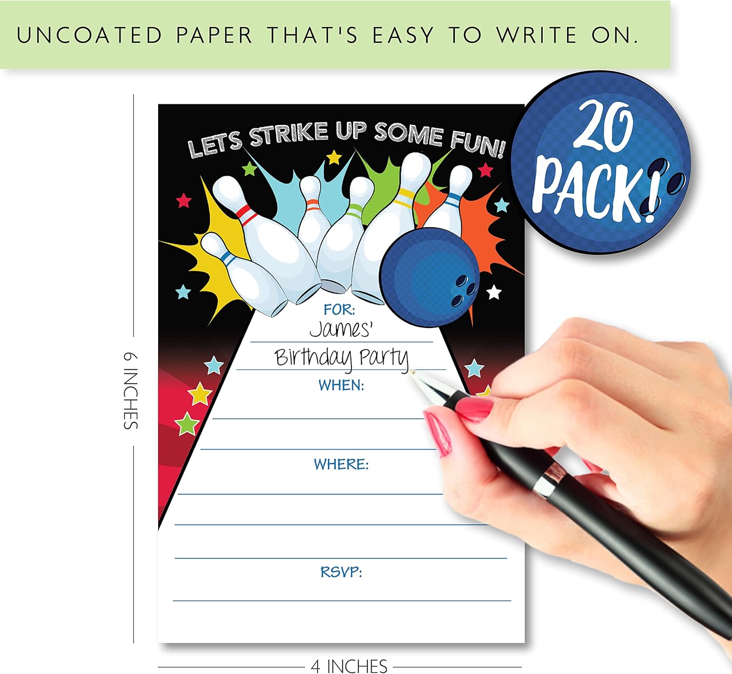 Your Main Event Prints Bowling Party Invitation Set