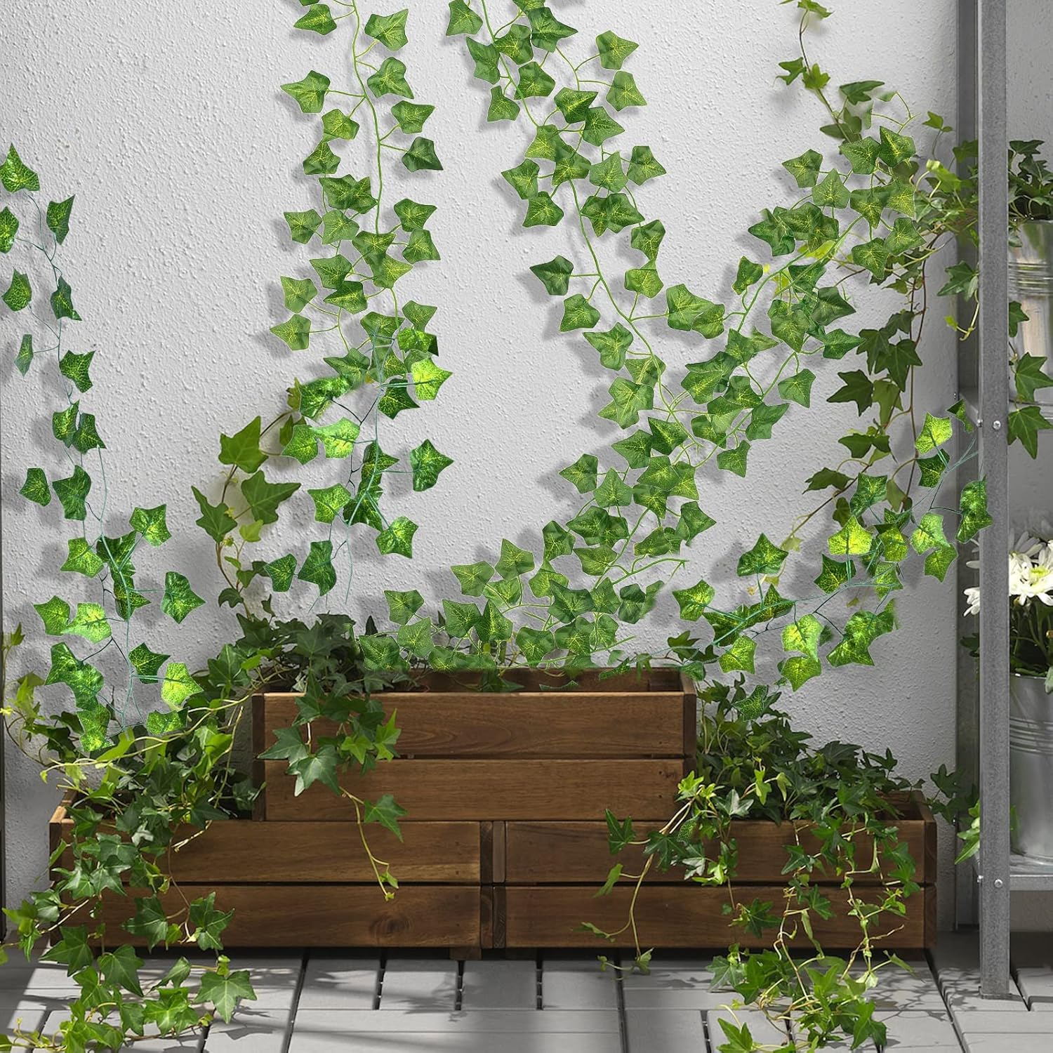 CQURE 12 Pack 84 Ft Artificial Ivy Garland