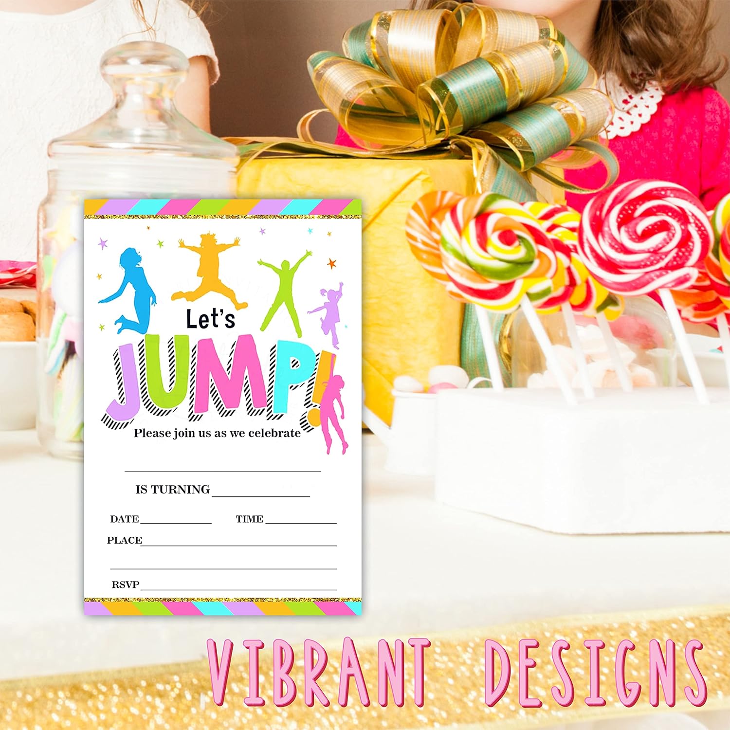 Lets Jump Birthday Party Invites Trampoline Bounce House