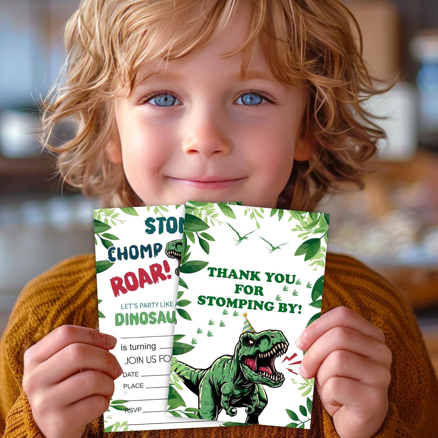 VIVORA Dinosaur Party Invitation Cards Set of 30
