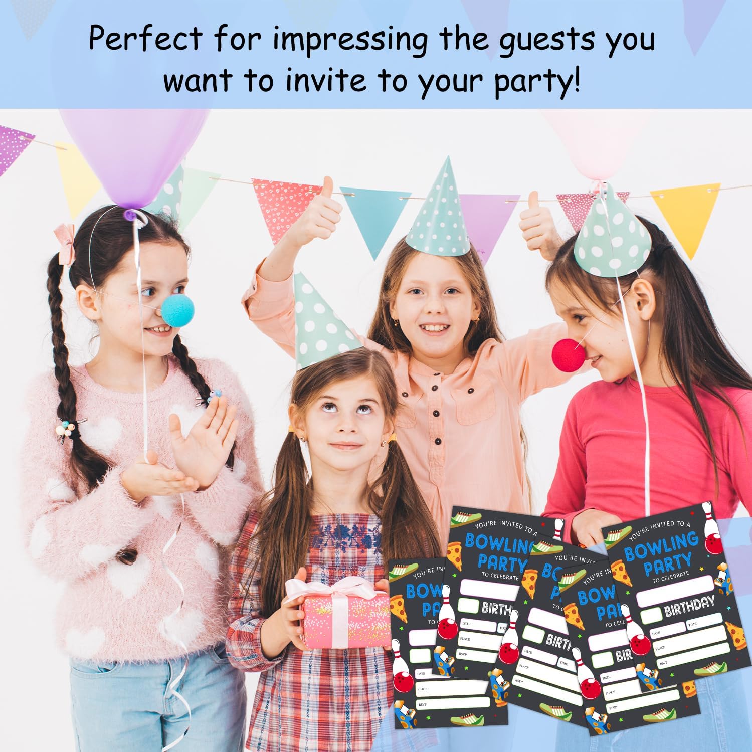 Neon Glow Birthday Invitations with Envelopes