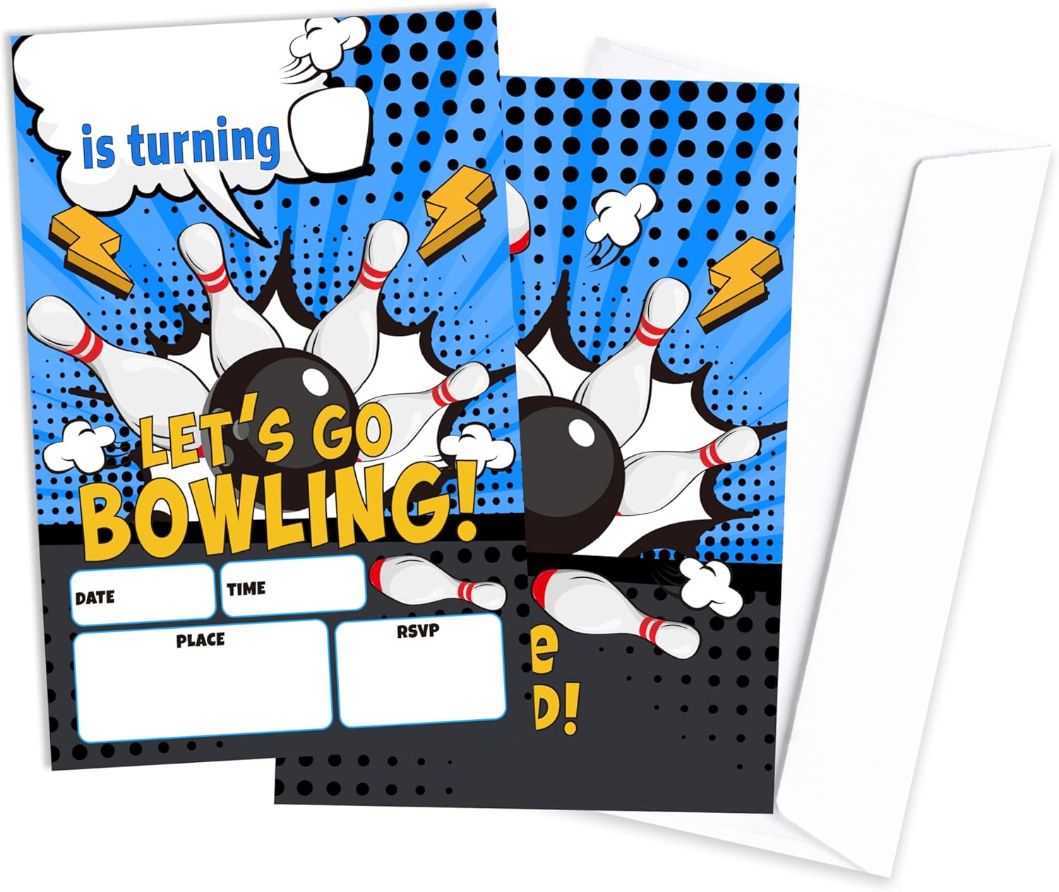 Strike Bowling Birthday Invites For Boys 20-Pack